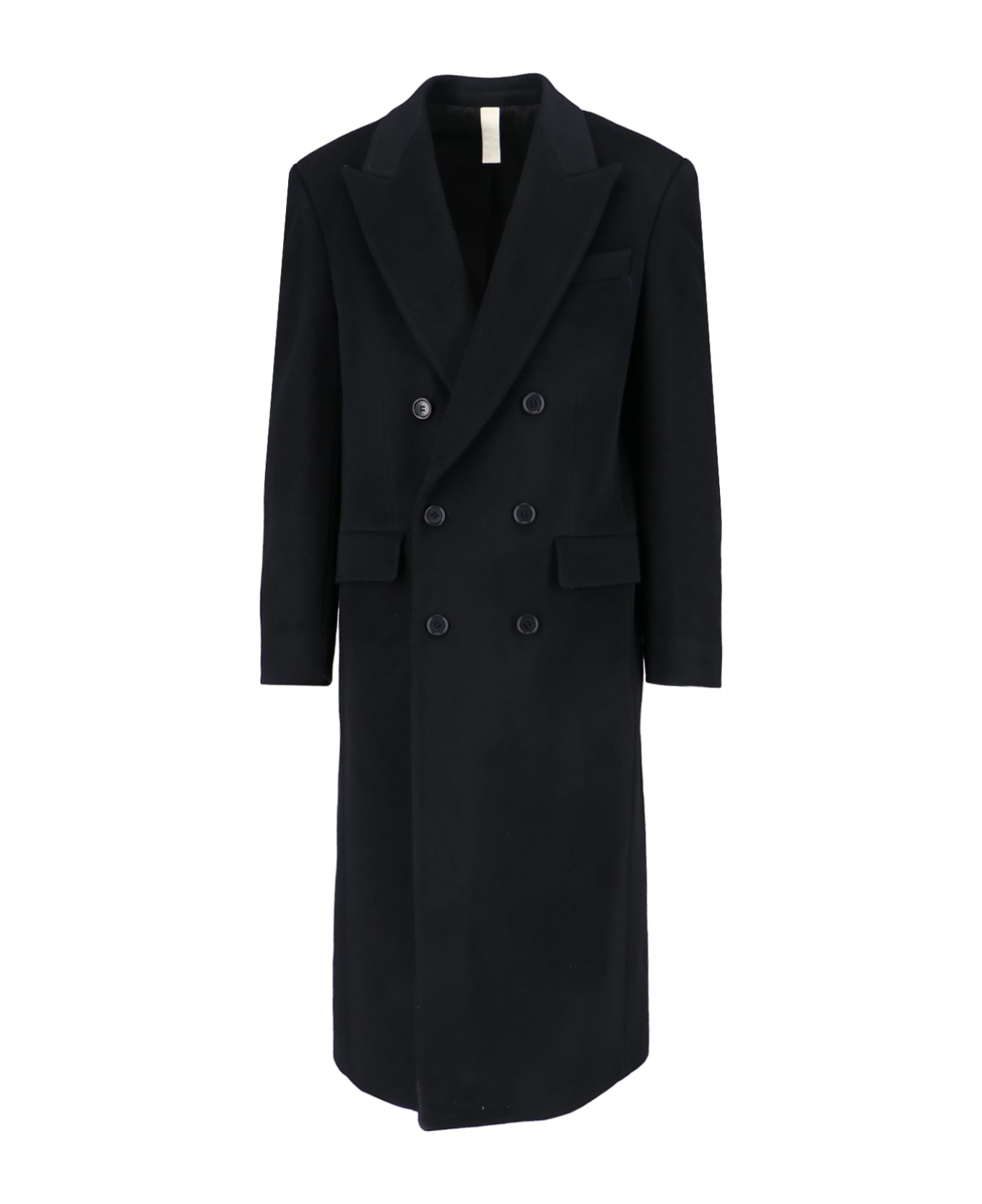 Sunflower Double-breasted Coat - Black  