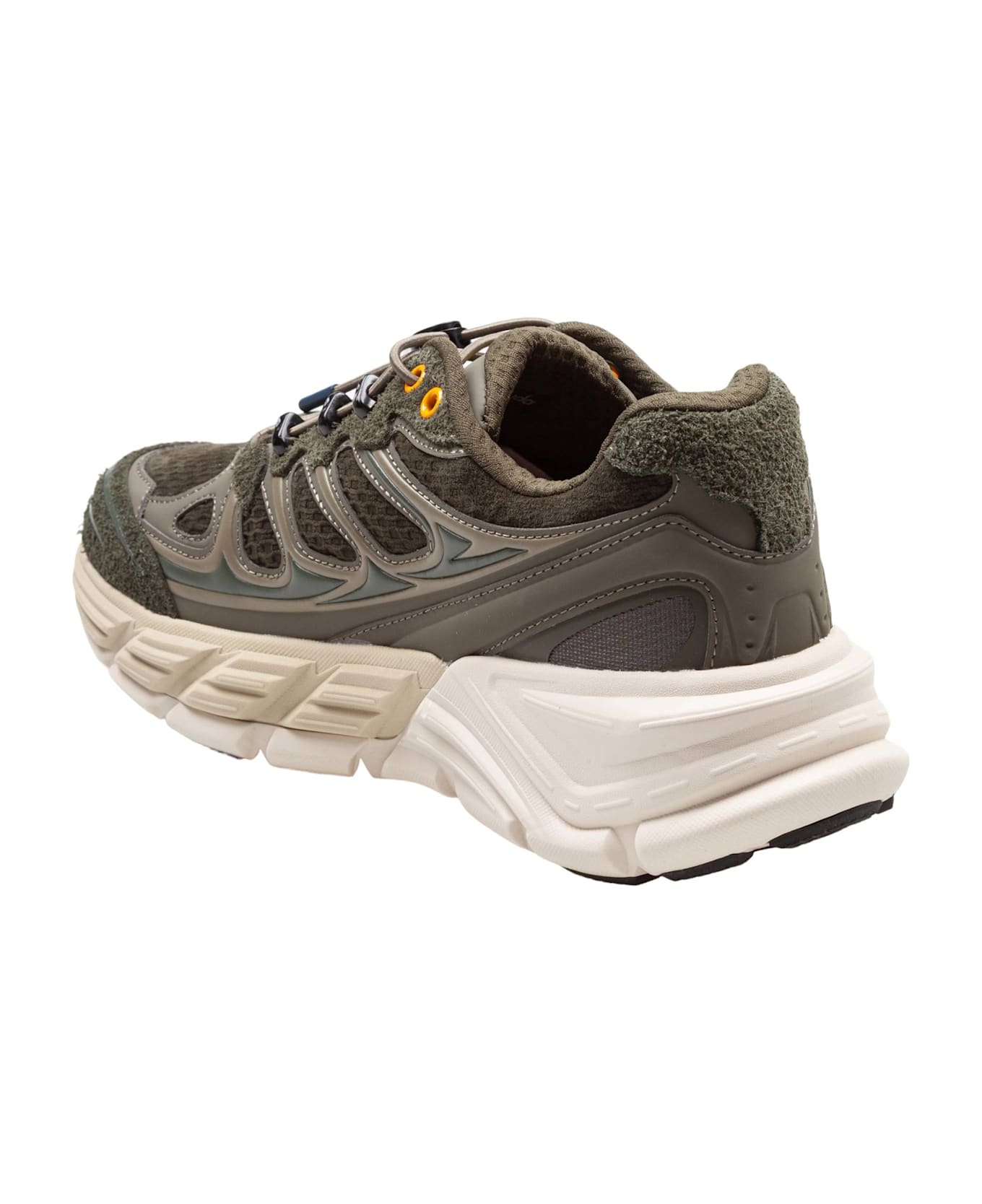 Barracuda Round-one Fabric And Suede Sneakers In Military Green - MILITARY