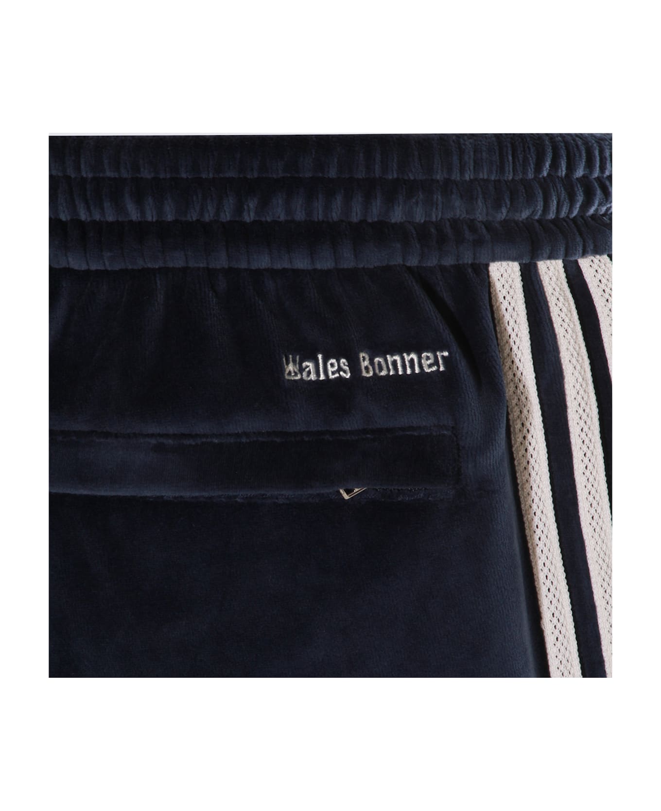 Adidas Originals by Wales Bonner Navy Cotton Wb Velour Tp Pants - COLLEGIATE NAVY