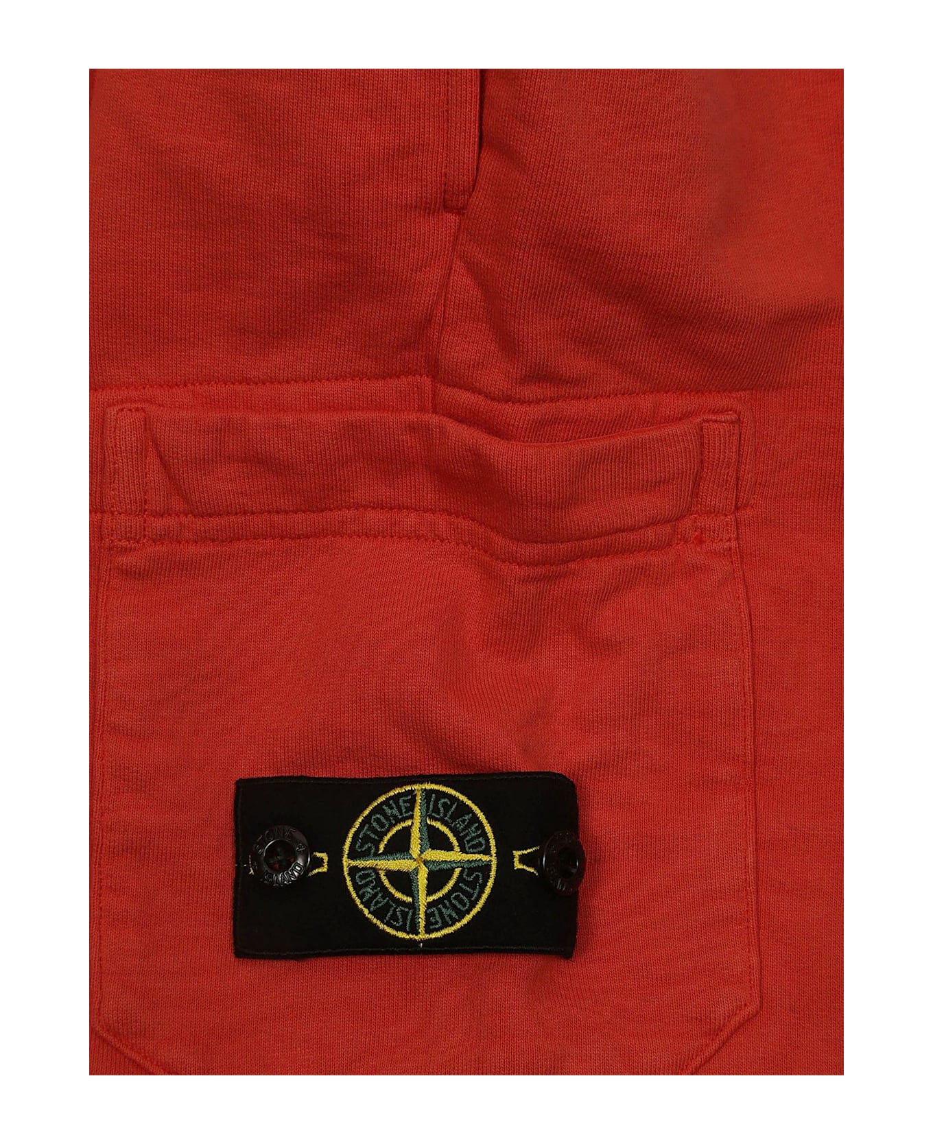 Stone Island Compass-badge High Waist Shorts - ORANGE