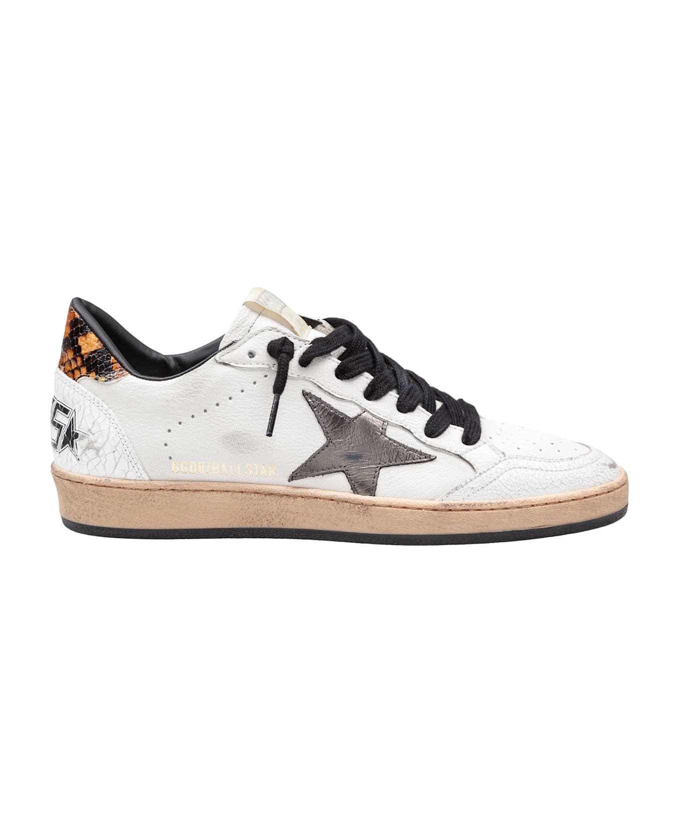 Golden Goose 
ball Star
 White Leather Sneakers - White/Grey