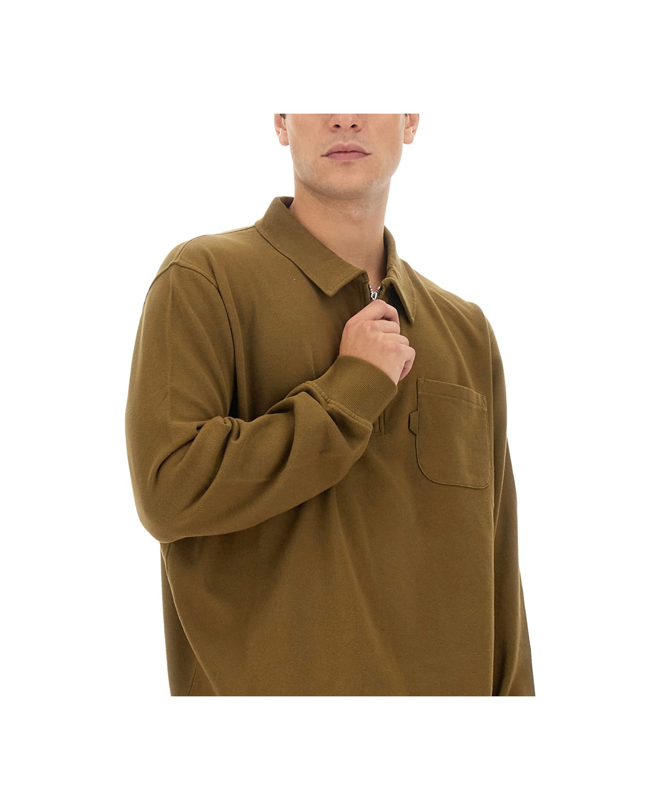 YMC Sugden Sweatshirt - MILITARY GREEN ポロシャツ