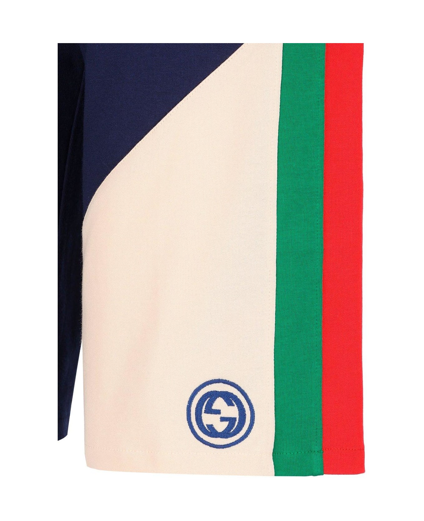 Gucci Logo Embroidered Shorts - Blu