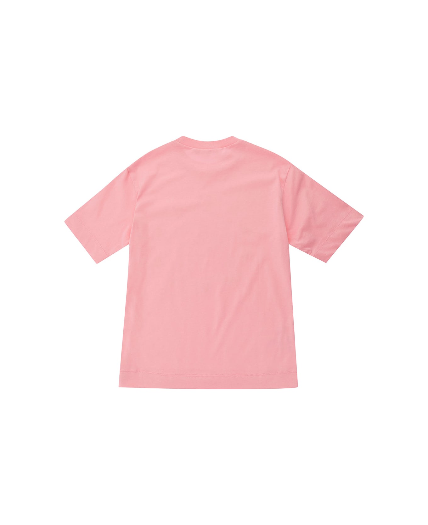 Marni Pink T-shirt With Contrasting Logo Print In Cotton Man - Pink