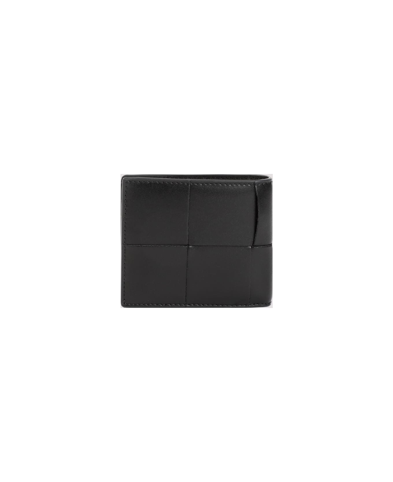 Bottega Veneta Cassette Bifold Calf Leather Wallet - Black Silver