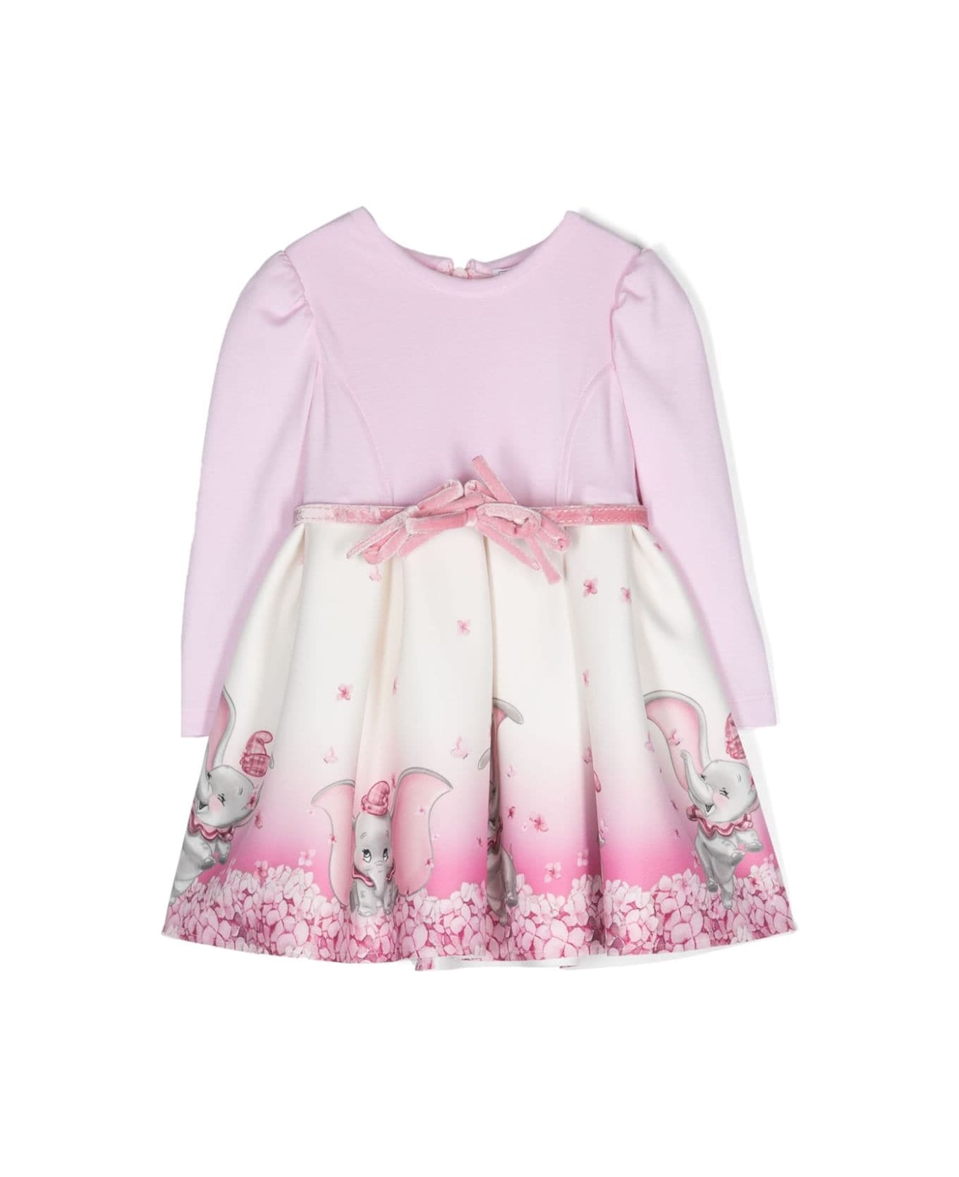 Monnalisa Pink Dress Baby Girl - Panna/rosa