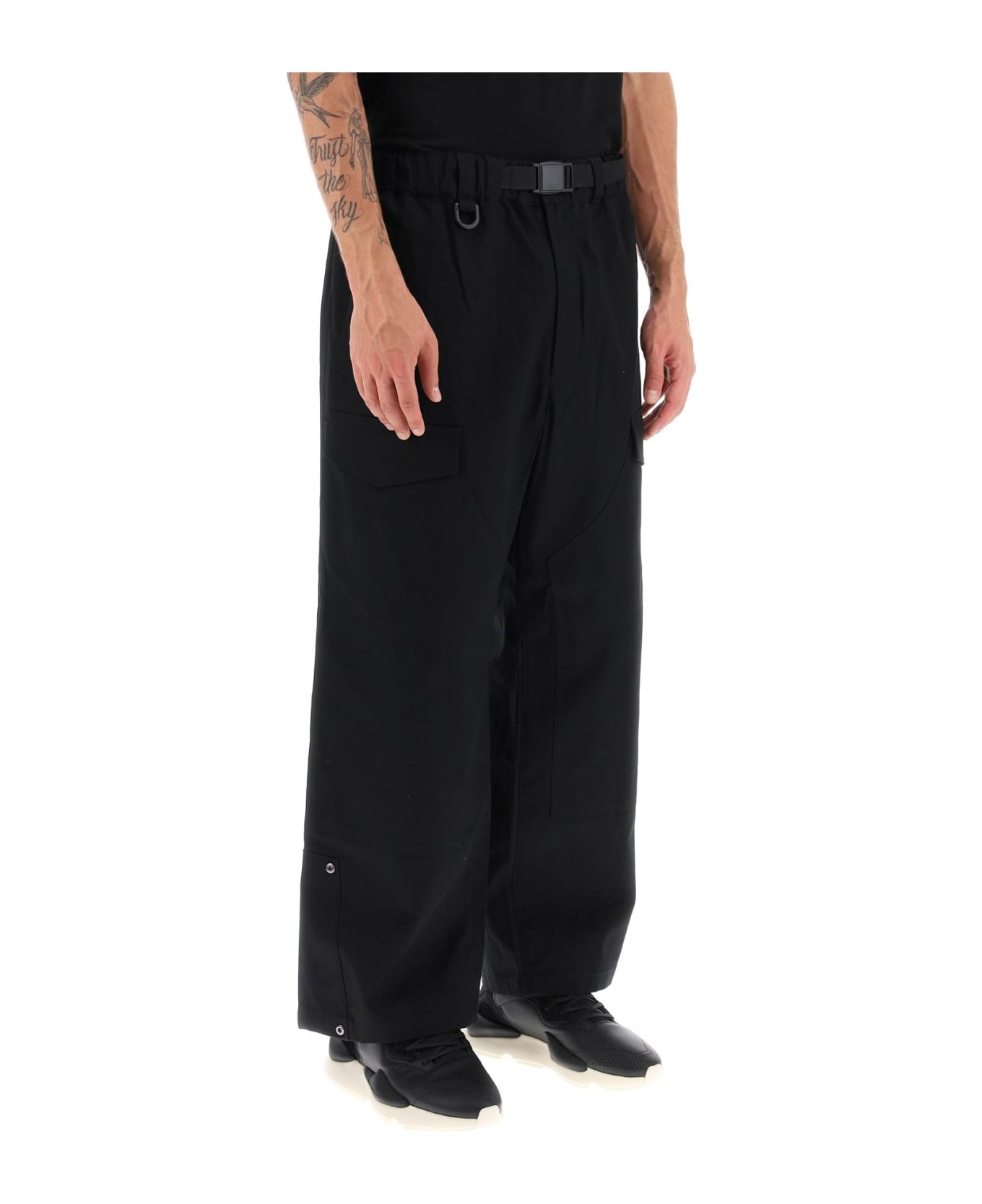 Y-3 Wide Leg Workwear Pants - BLACK (Black)
