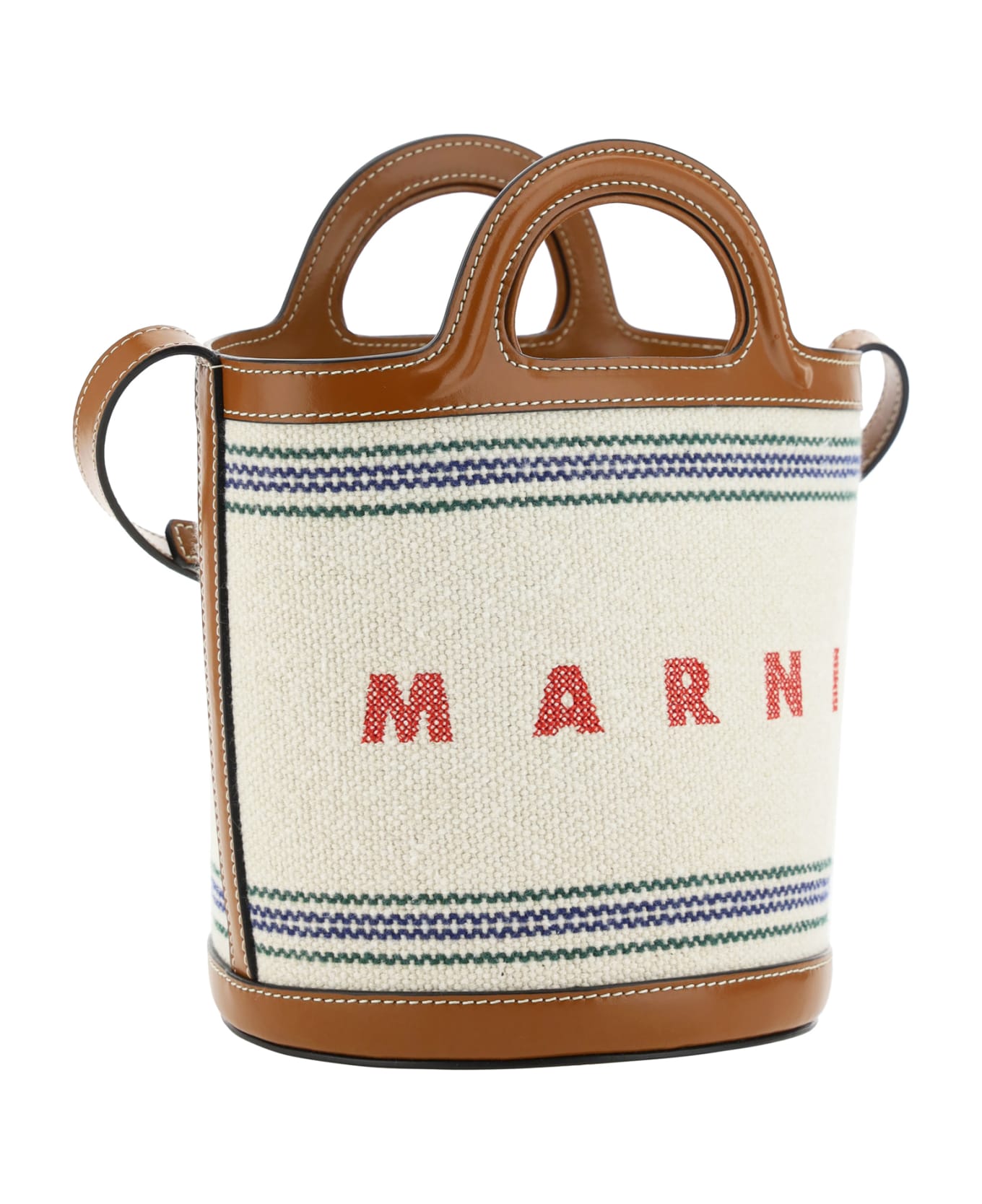 Marni Tropicalia Bucket Bag - Natural/moka