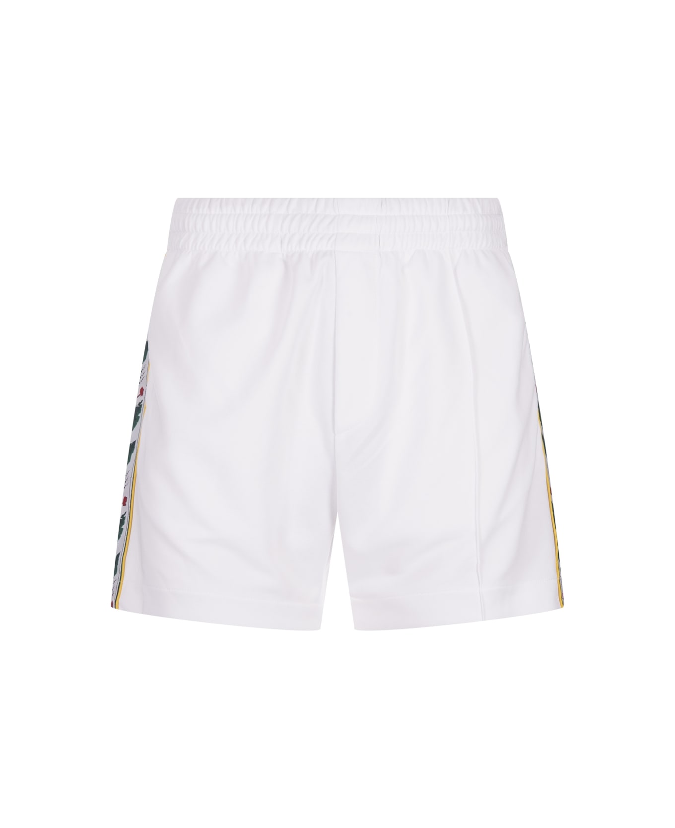 Casablanca White Shorts With Laurel Graphics - White