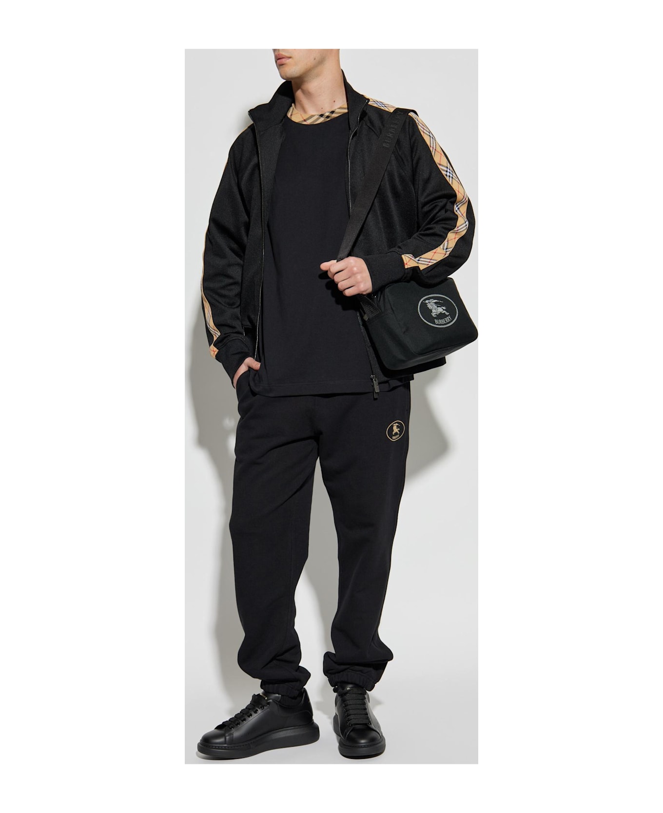 Burberry Sweatshirt With Stand-up Collar - BLACK