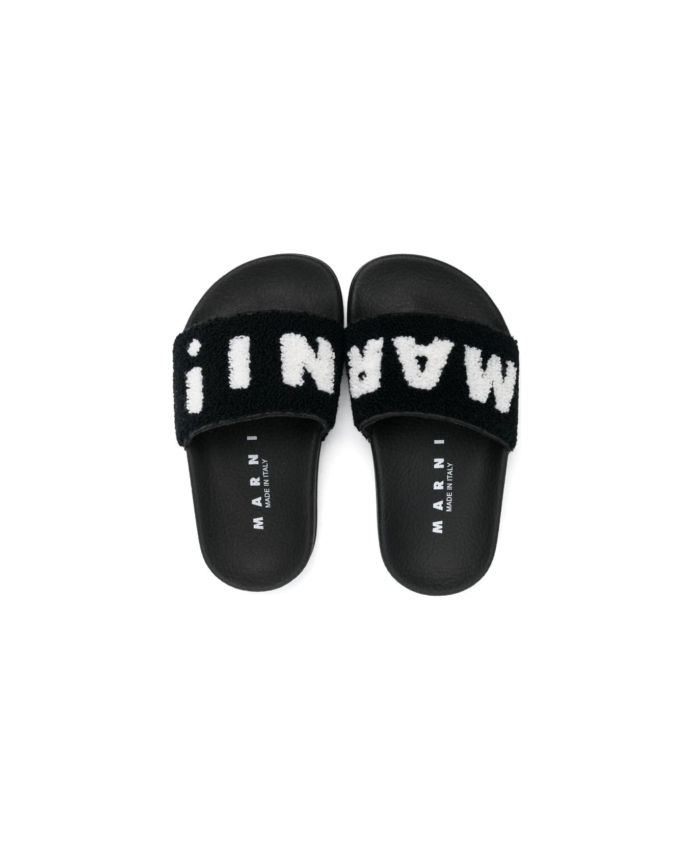 Marni Slippers With Logo - Black