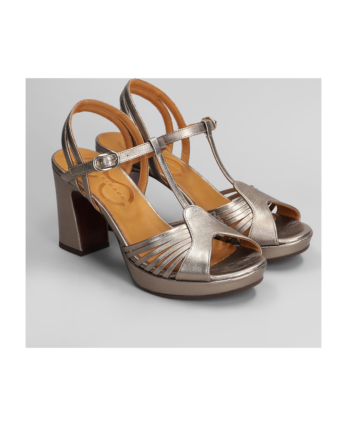 Chie Mihara Kija 46 Sandals In Gunmetal Leather - Gunmetal