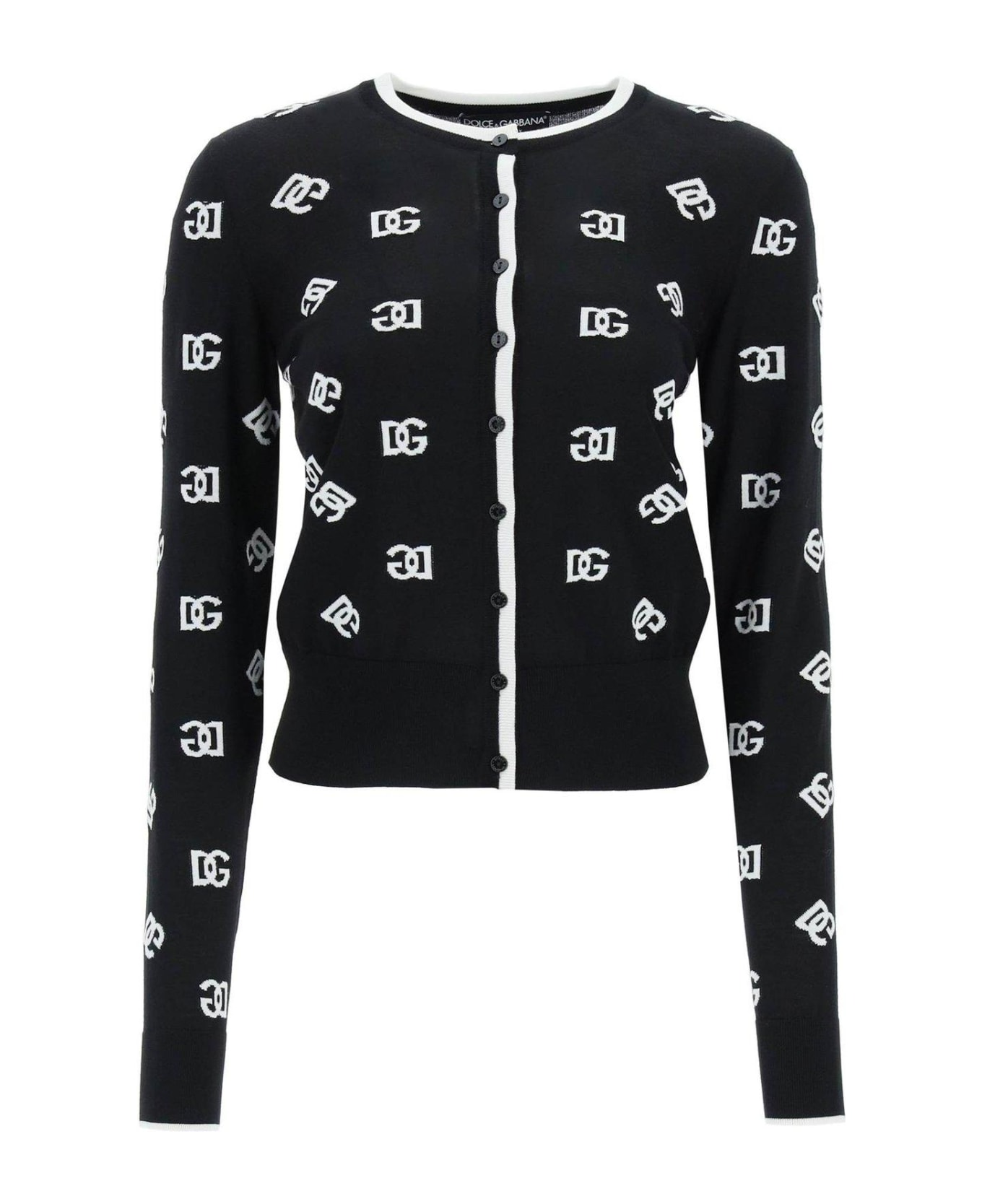 Dolce & Gabbana textured leopard sweatshirt Intarsia Crewneck Knit Cardigan