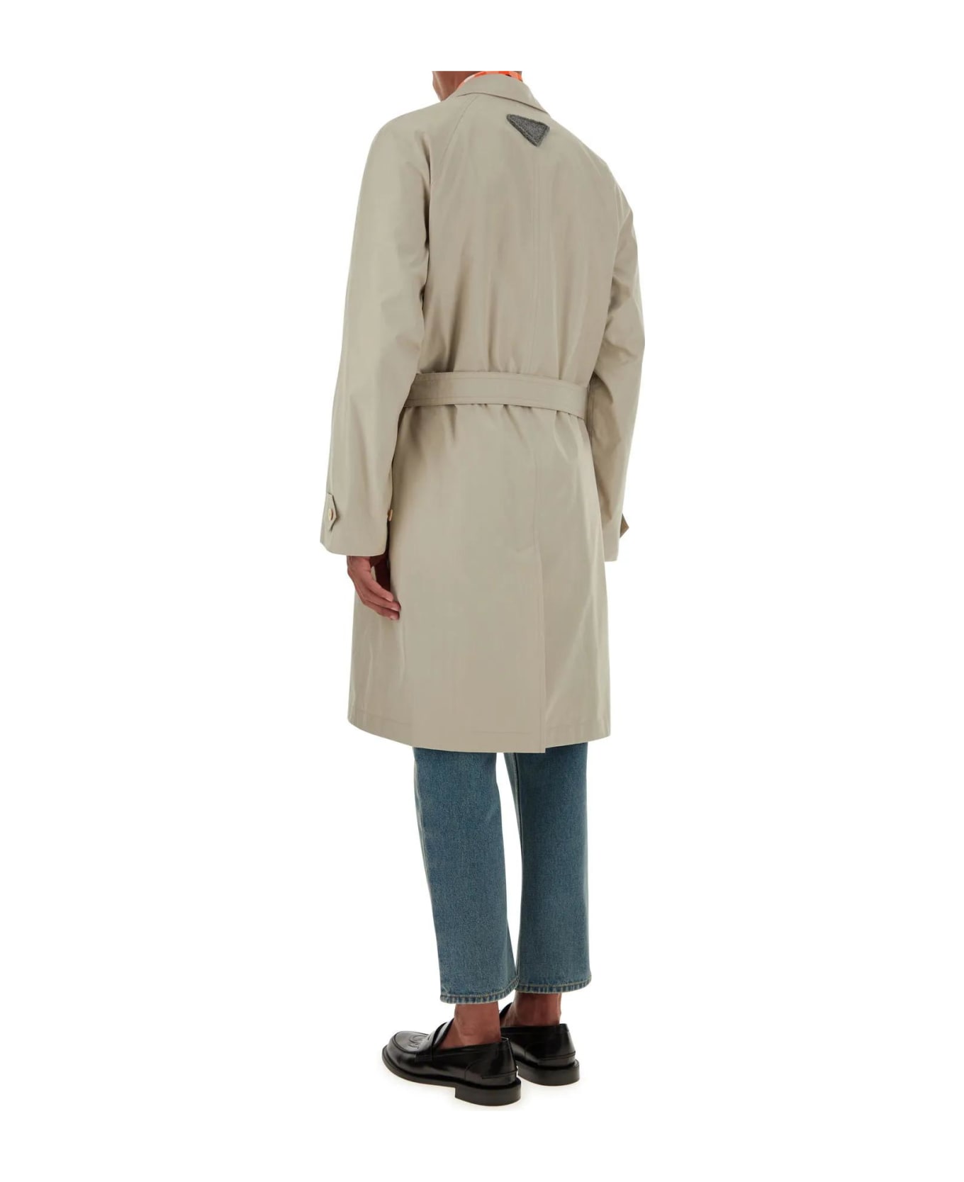 Prada Dove Grey Cotton Blend Overcoat - F0A08