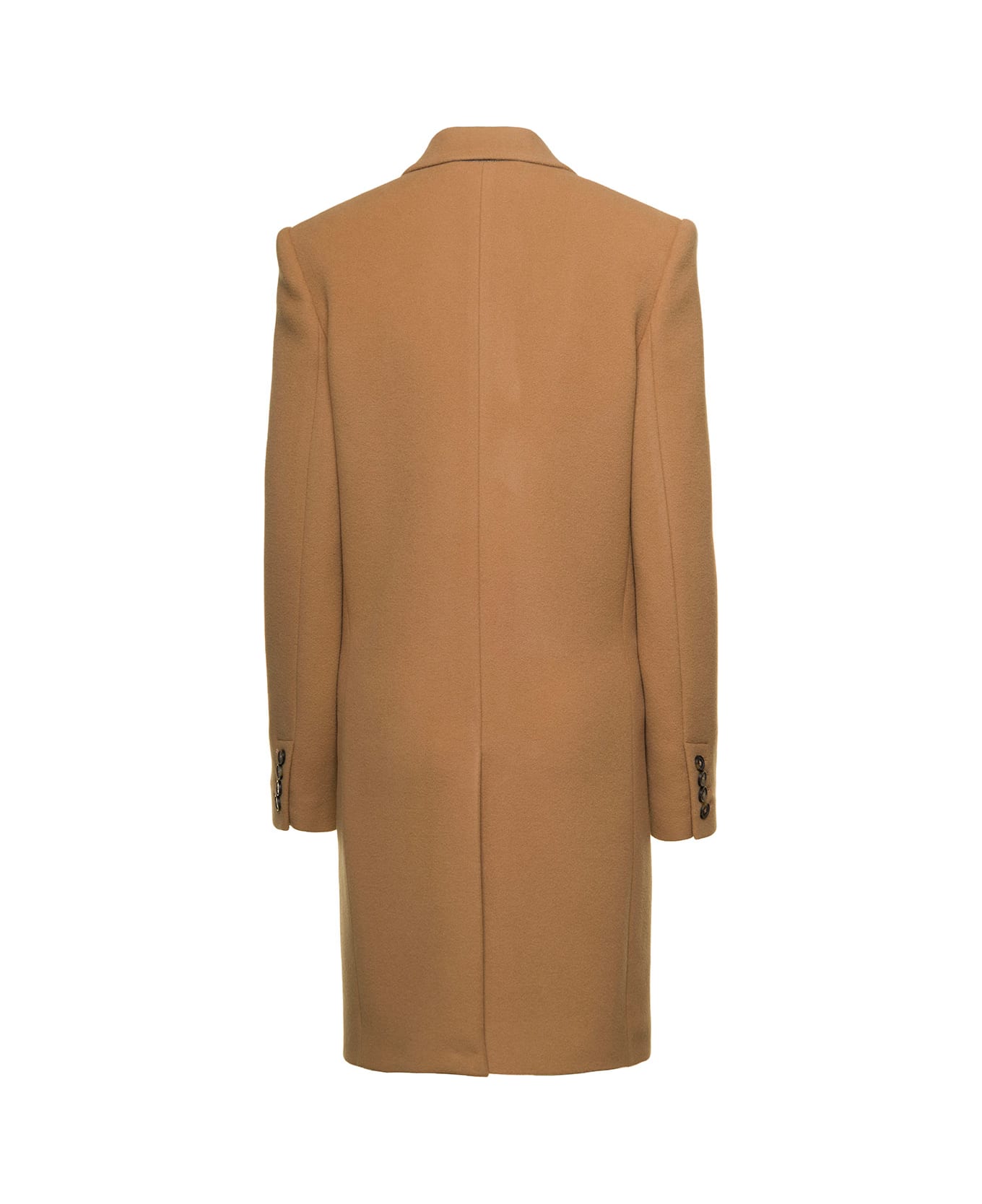 Stella McCartney Structured Single-breasted Coat With Notched Revers In Wool - Beige