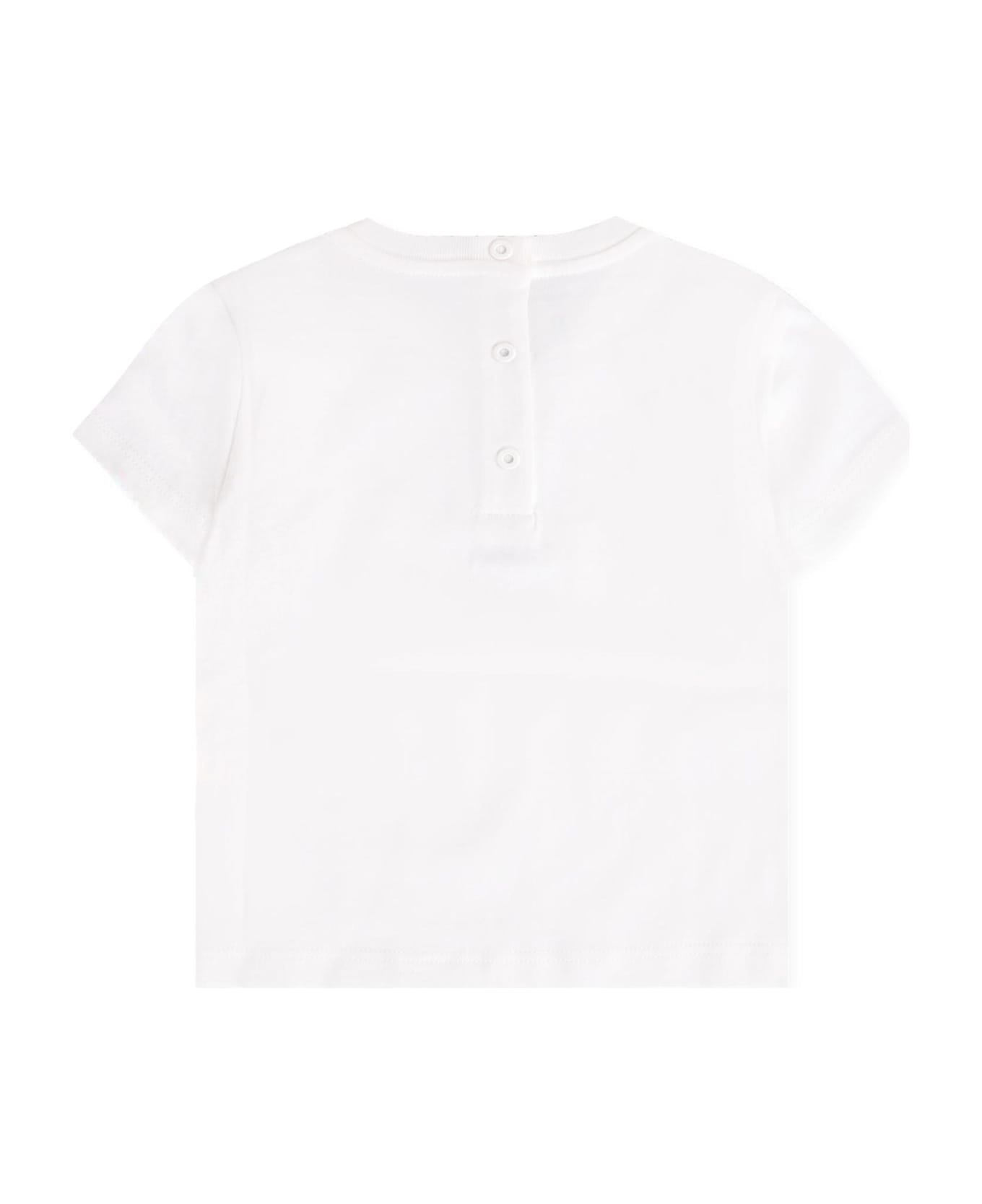 Fendi White T-shirt With Logo For Baby Boy - White