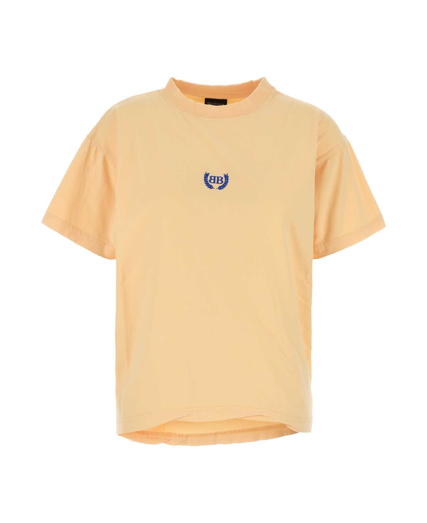 Pastel Orange Cotton Oversize T-shirt - Thumbnail 2