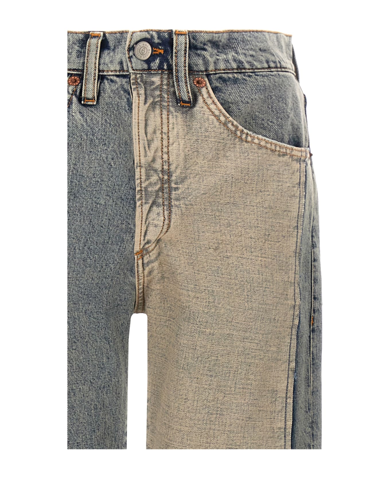 MM6 Maison Margiela Visible Stitching Jeans - Light Blue