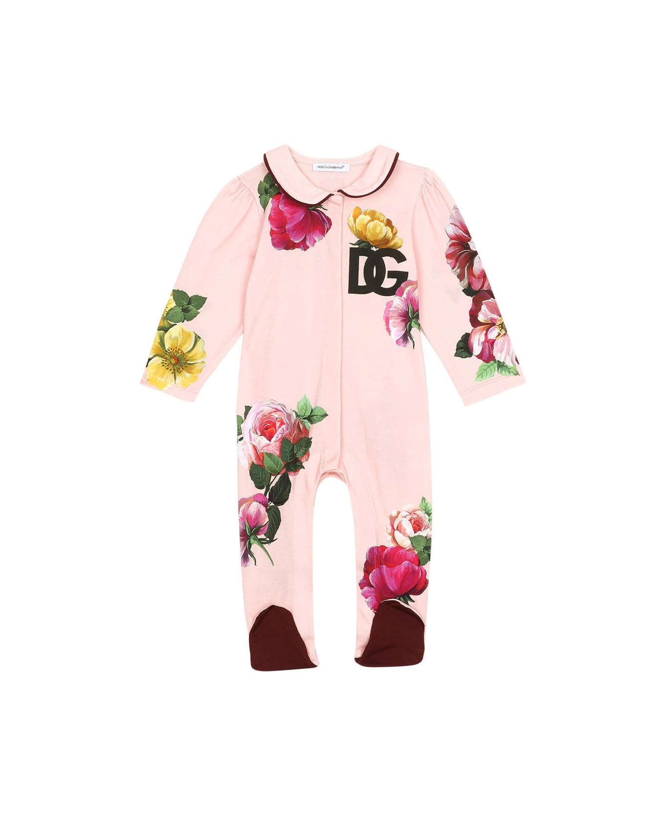 Dolce & Gabbana Floral Babysuit Set - Rose