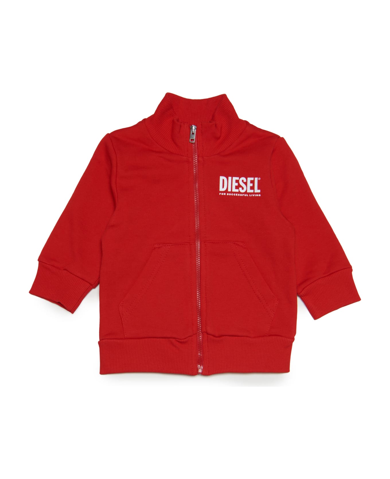 Diesel Solib Sweat-shirt Diesel Red Cotton Sweatshirt With Zip And Extra-large Logo - Carnation red