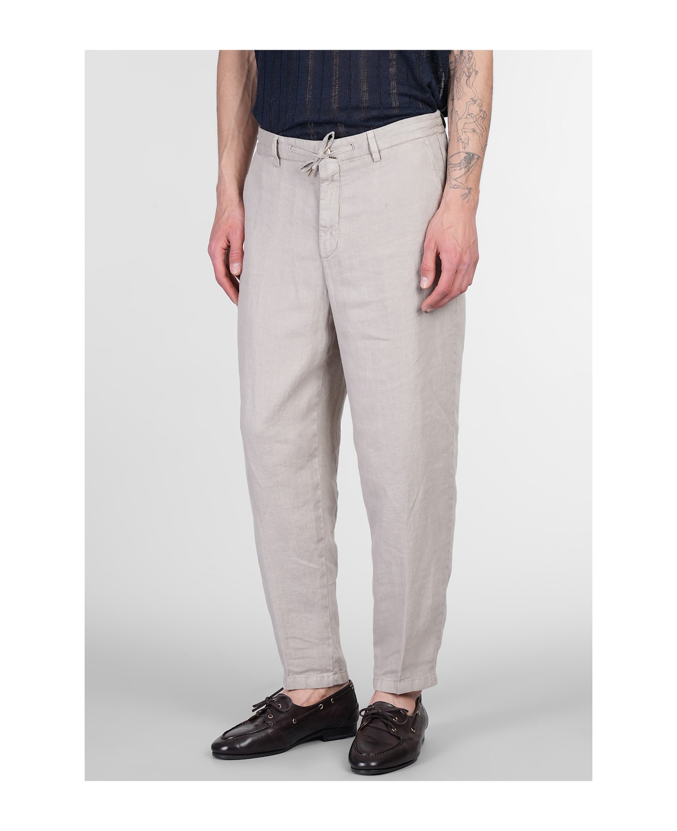 Briglia 1949 Coventv Pants In Taupe Linen - taupe