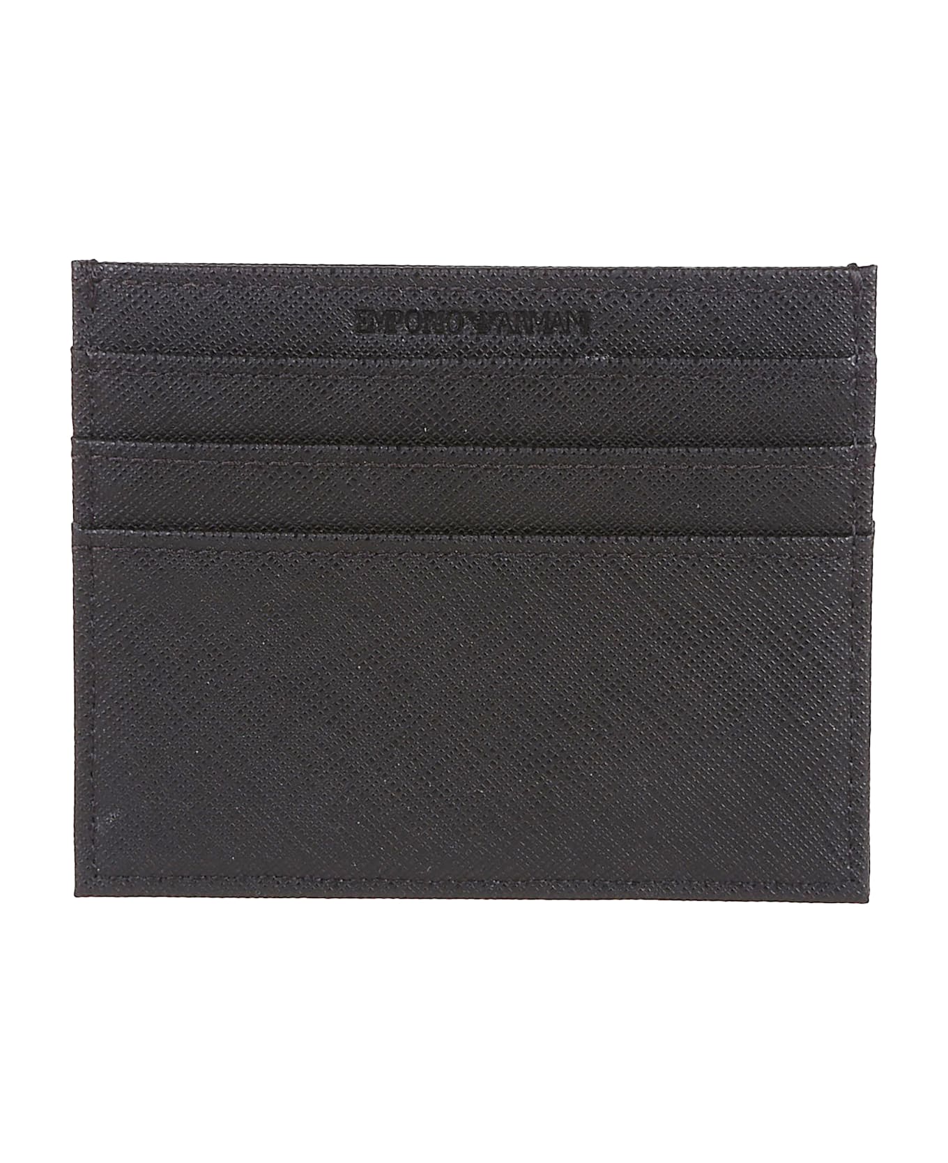 Emporio Armani Logo Plaque Credit Card Holder - Nero