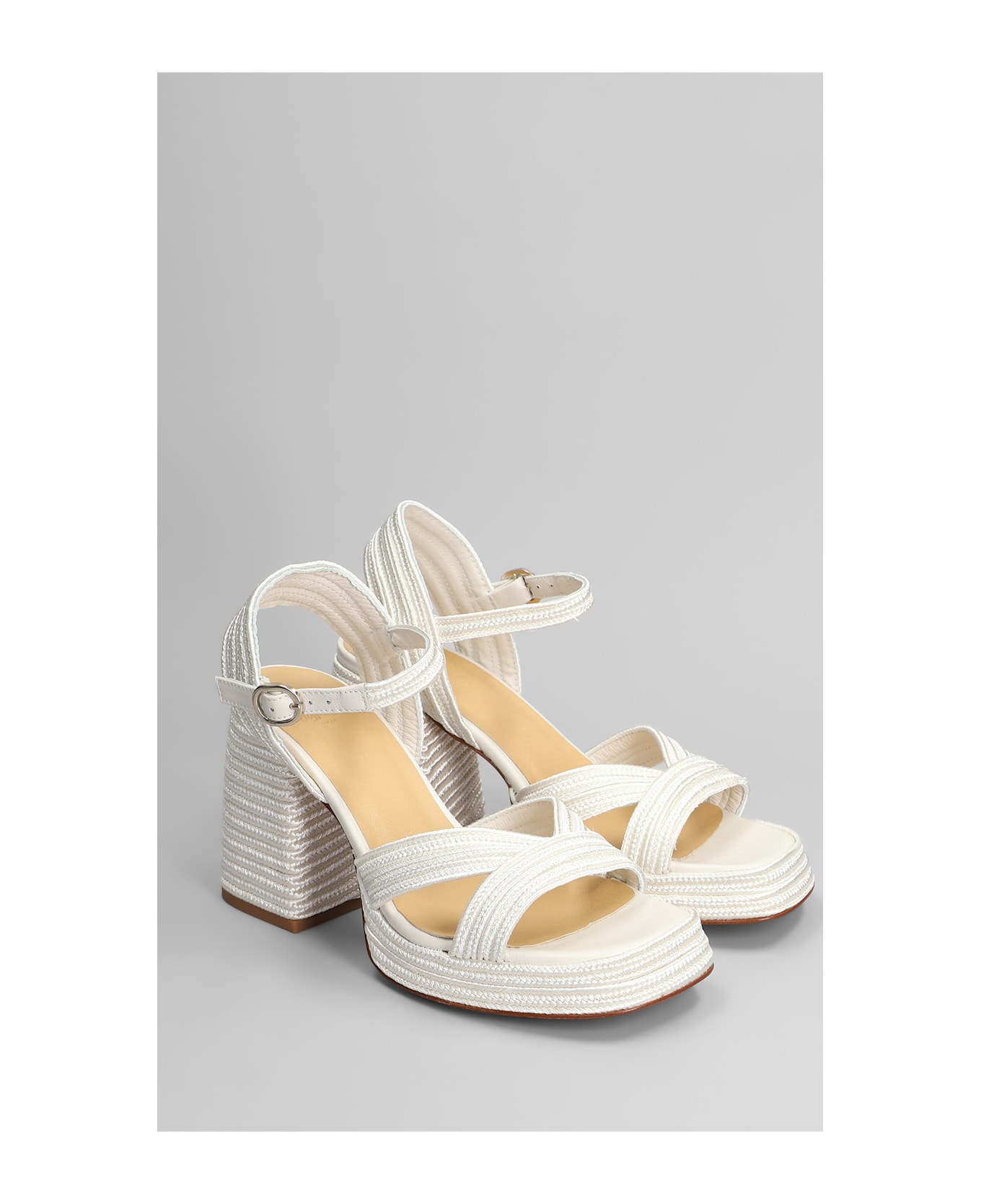 Castañer Valle-142 Sandals In White Fabric - white