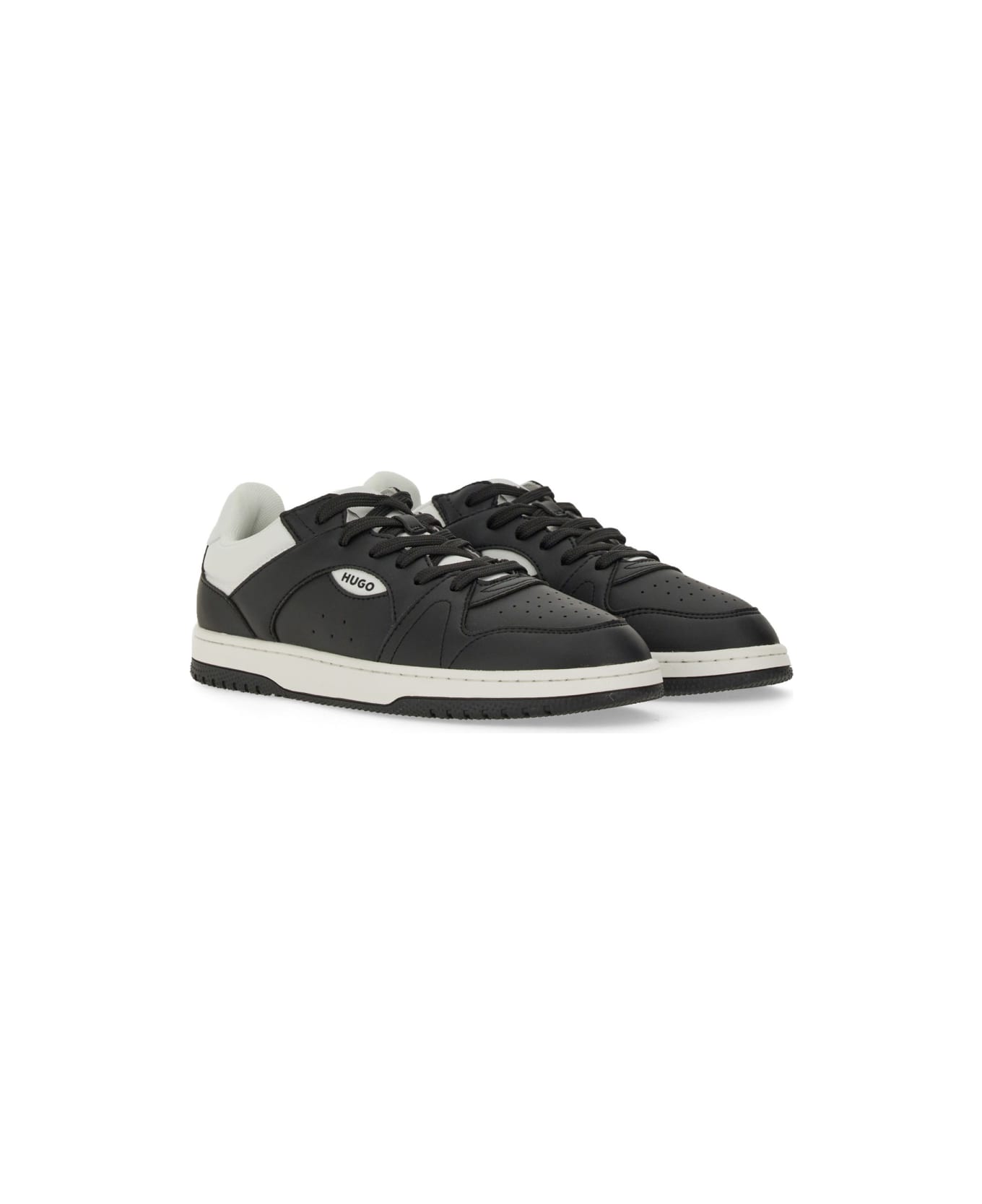 Hugo Boss Leather Sneaker - BLACK スニーカー