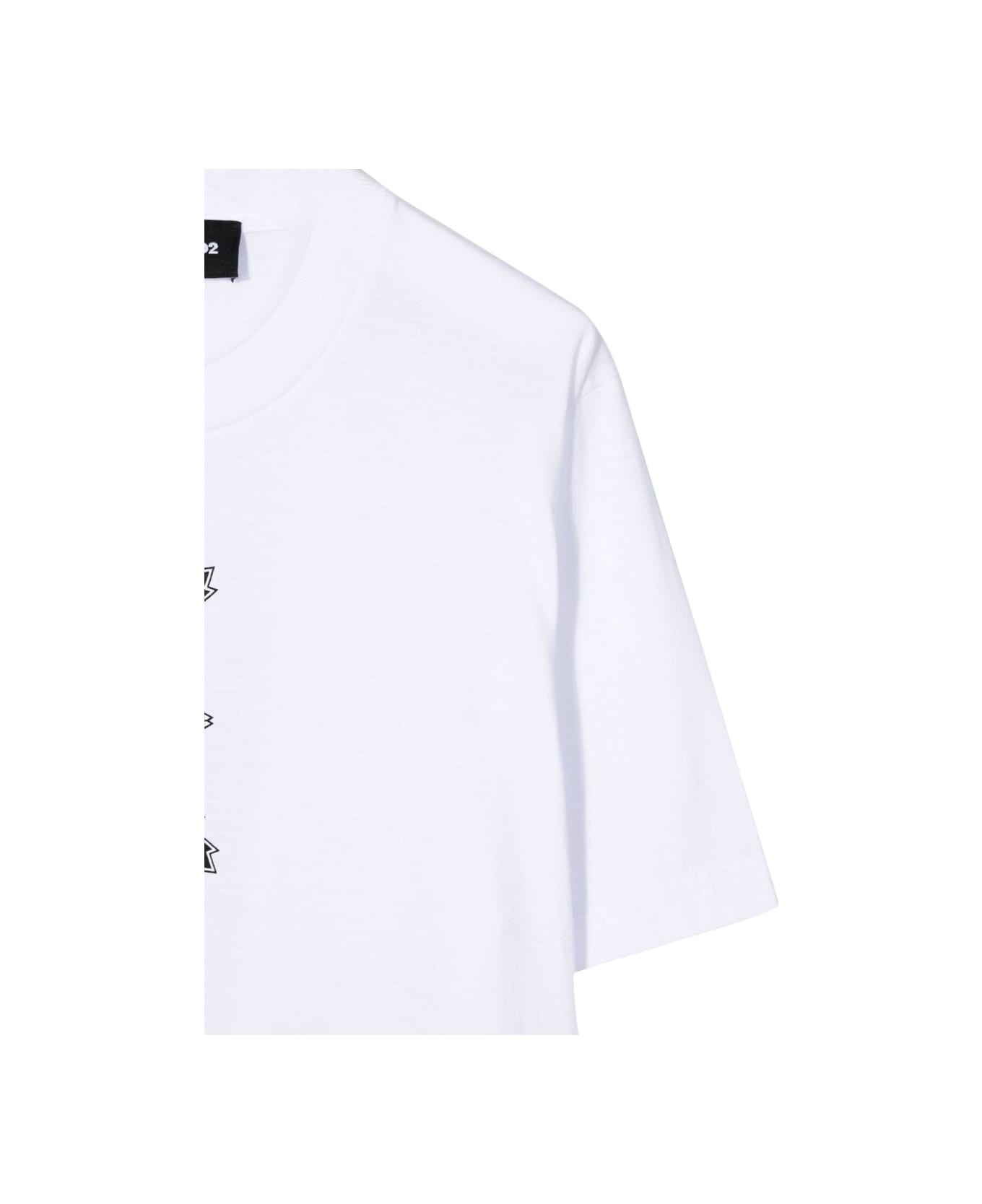 Dsquared2 T-shirt Logo On The Back And Front Leaves - WHITE