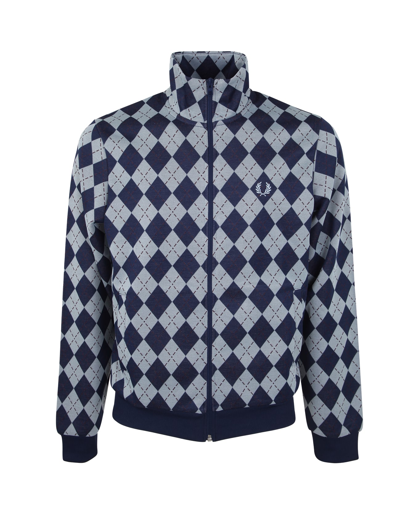 Fred Perry Fp Argyle Track Jacket - Light Ice