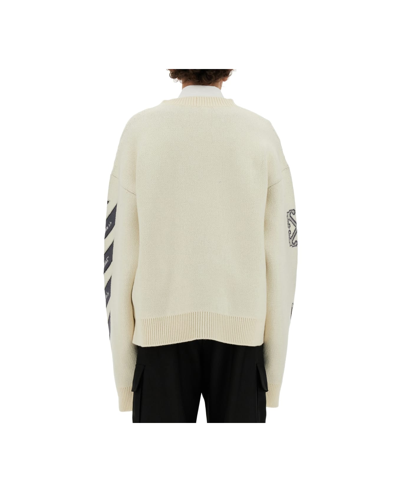 Off-White Varsity Cardigan - BEIGE