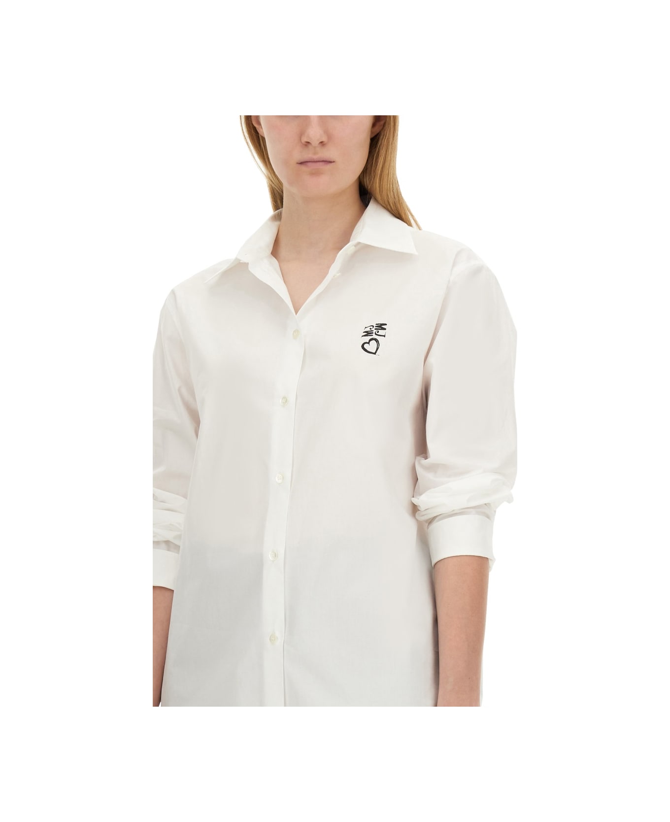 M05CH1N0 Jeans Cotton Shirt - WHITE