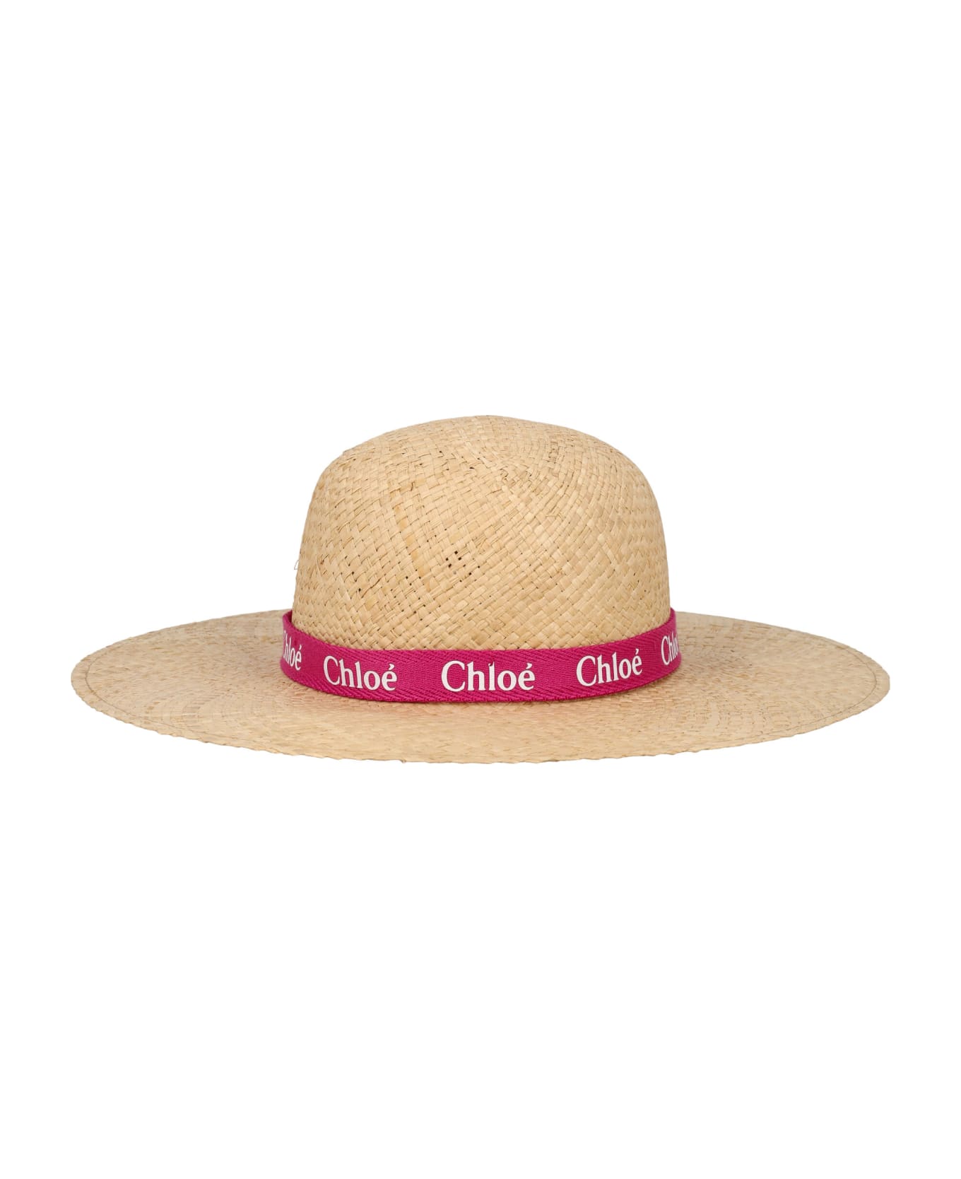 Chloé Raffia Summer Hat - NATURAL PINK