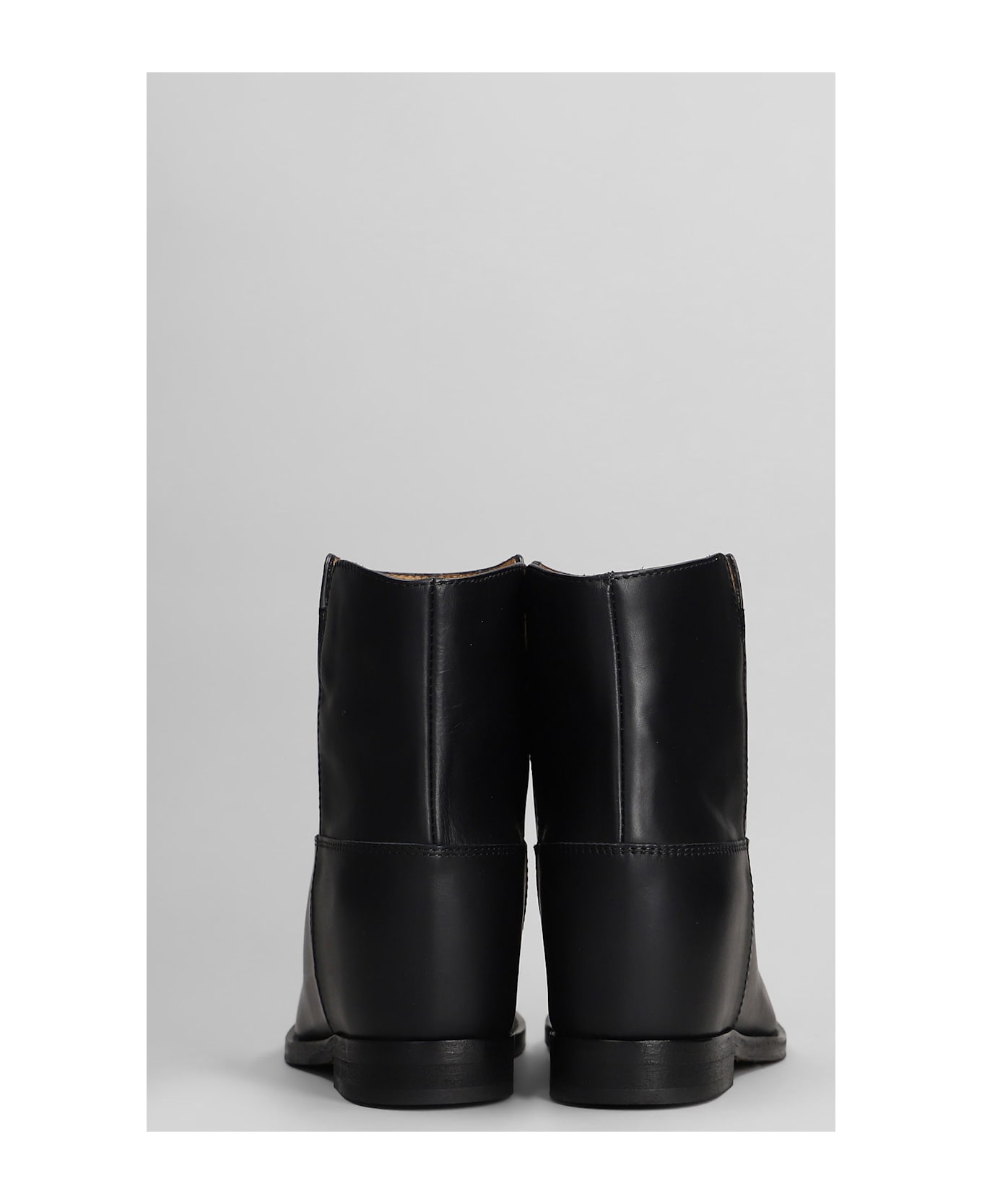 Via Roma 15 Ankle Boots Inside Wedge In Black Leather - black