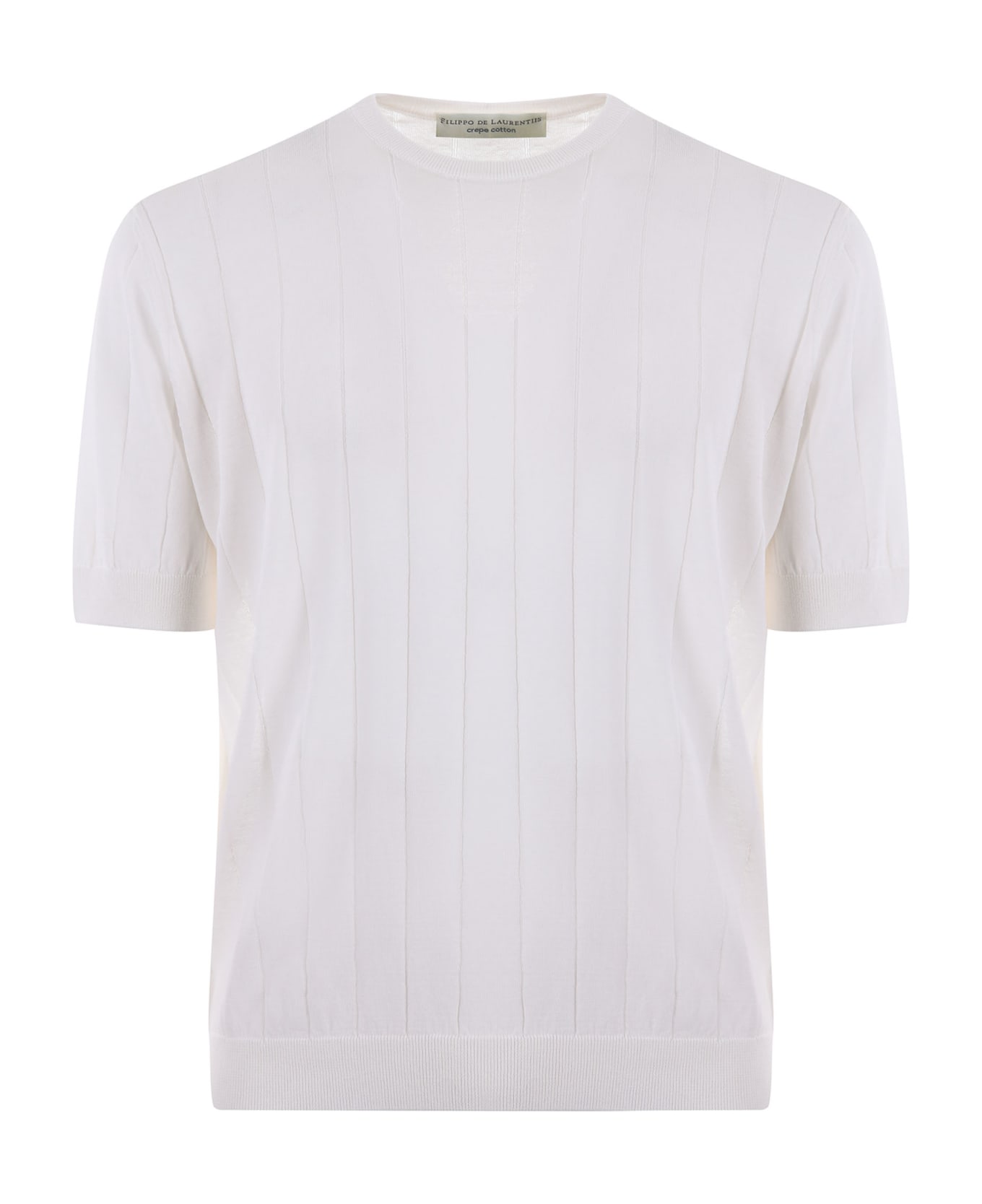 Filippo De Laurentiis T-shirt In Cotton Thread - Bianco latte