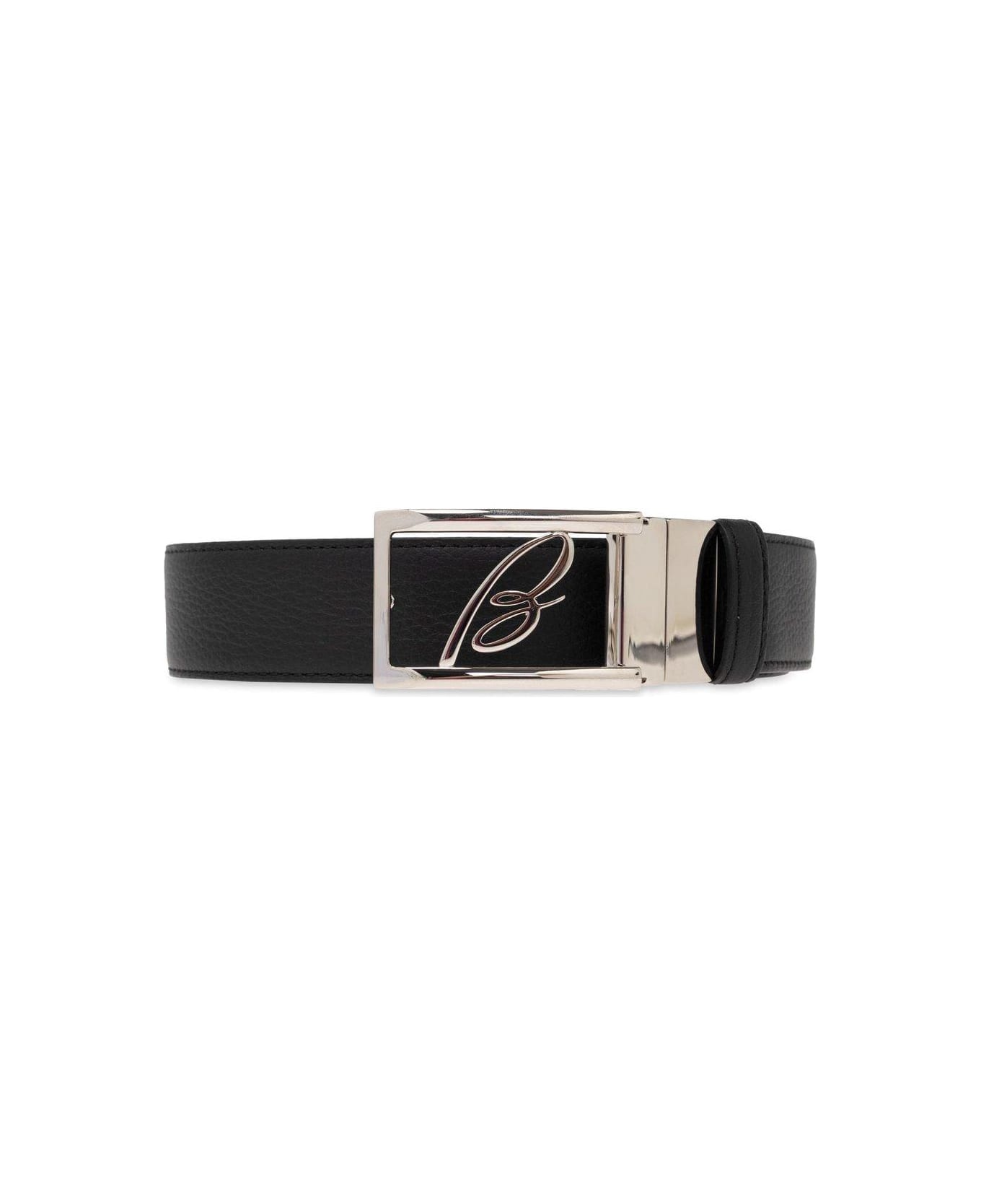 Brioni Signature Buckle Dress Belt - BLACK
