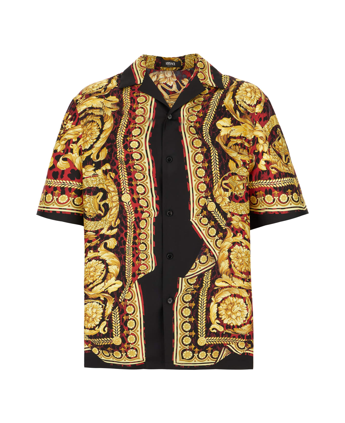 Versace Printed Silk Shirt - LIPSTICK GOLD