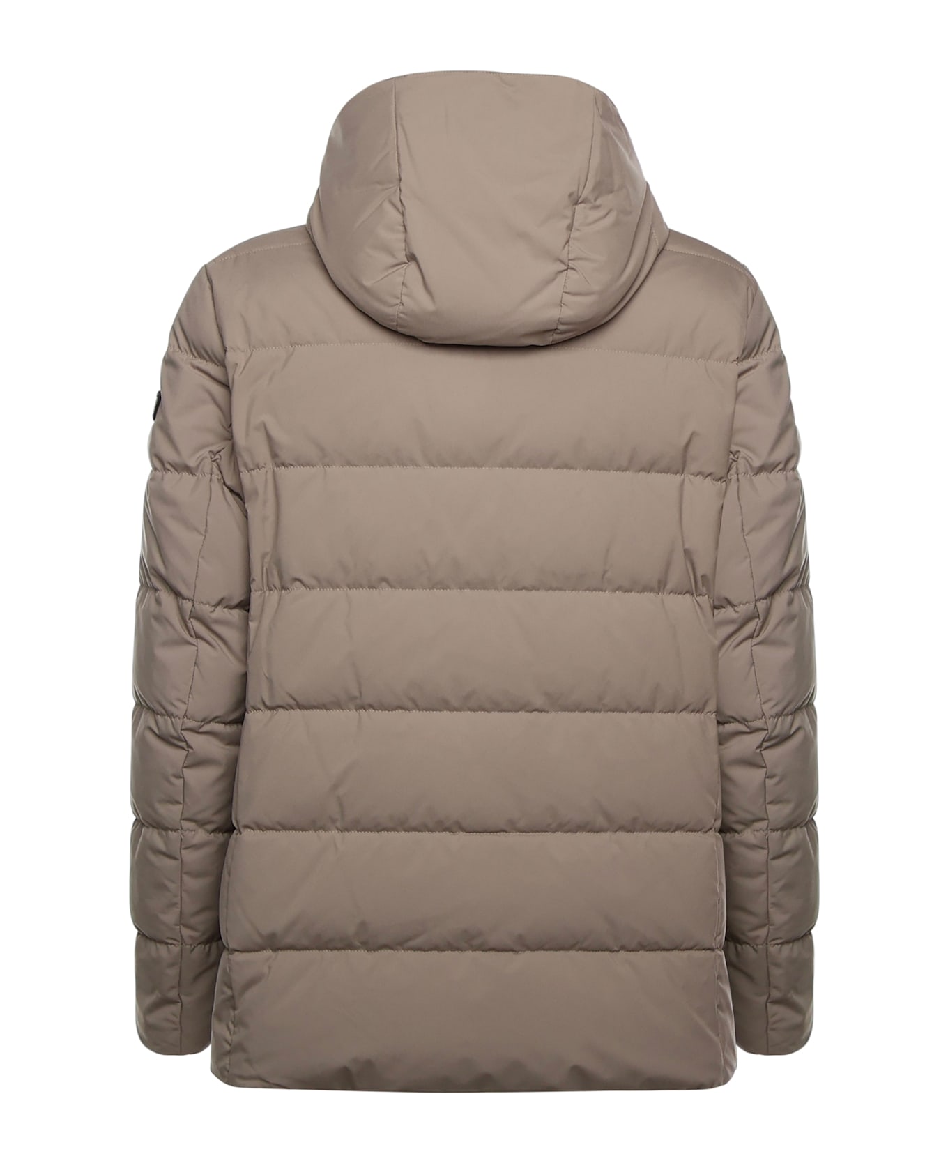 Fay Double-breasted Down Jacket With Hood - LIGHT KHAKI