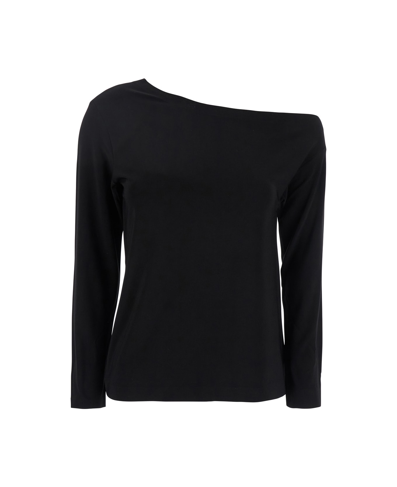 Norma Kamali Black Off-shoulder Top In Tech Fabric Stretch Woman - Black