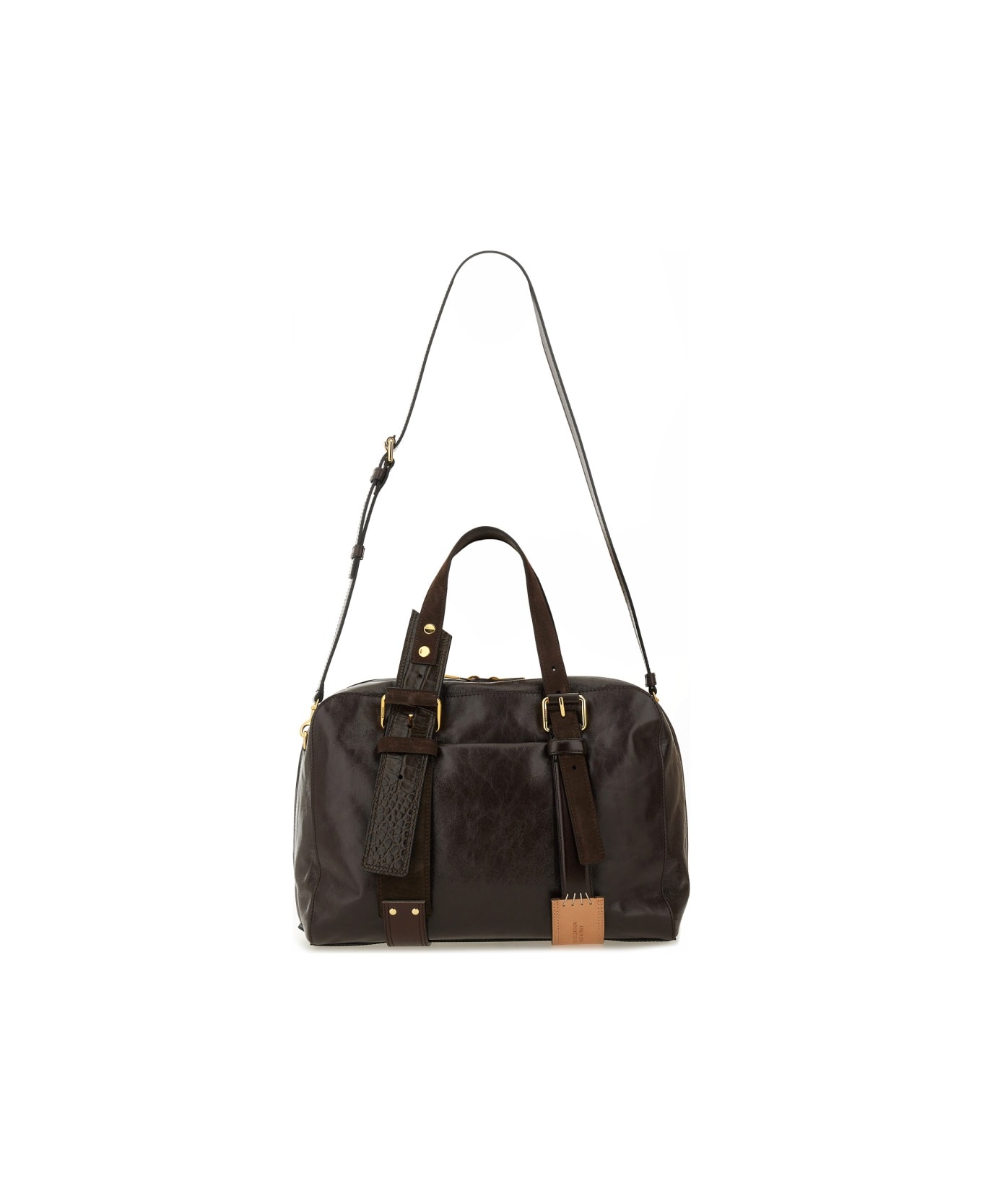 Moschino Leather Bag. - BROWN