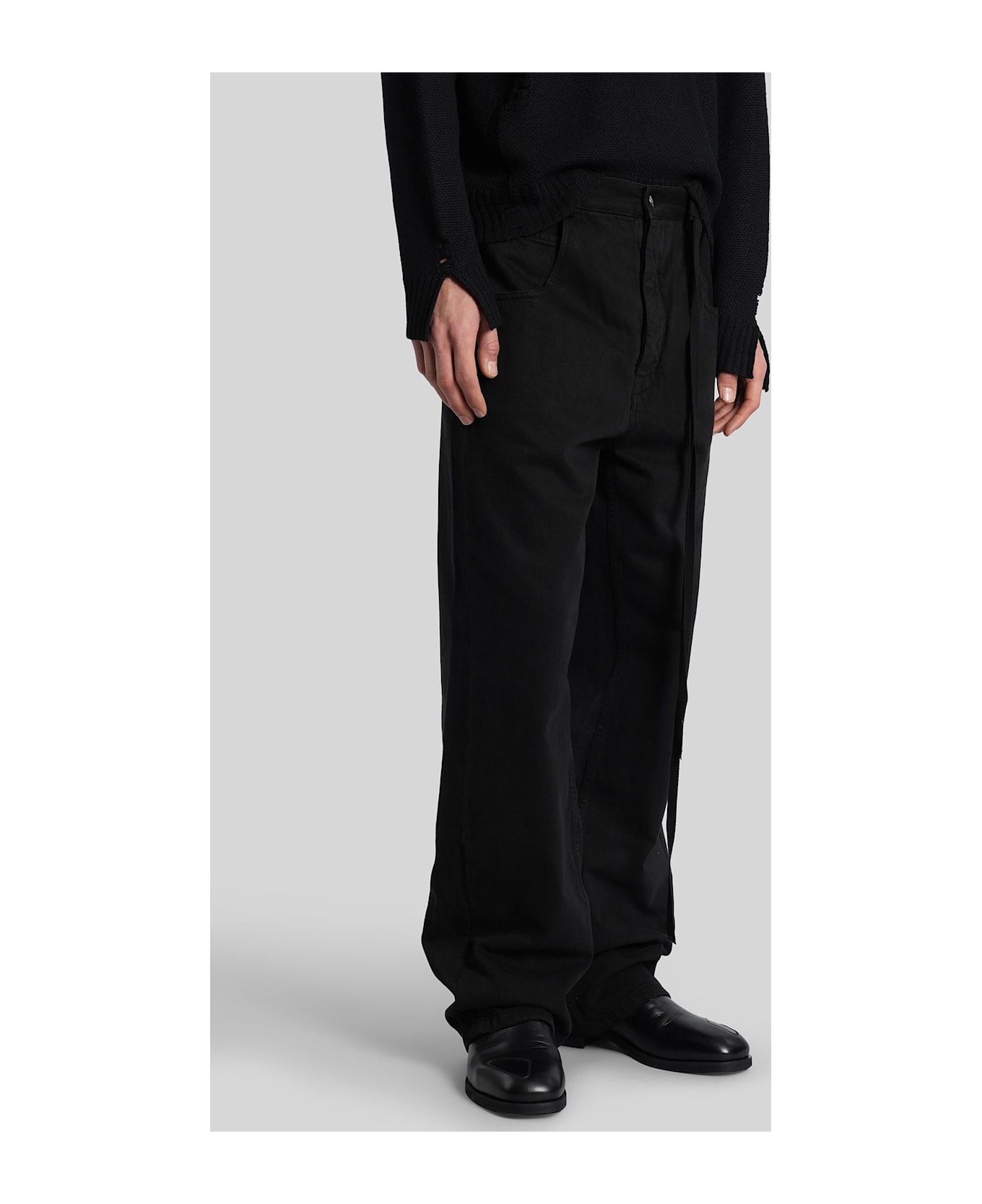 Ann Demeulemeester Ronald Jeans In Black Denim - black