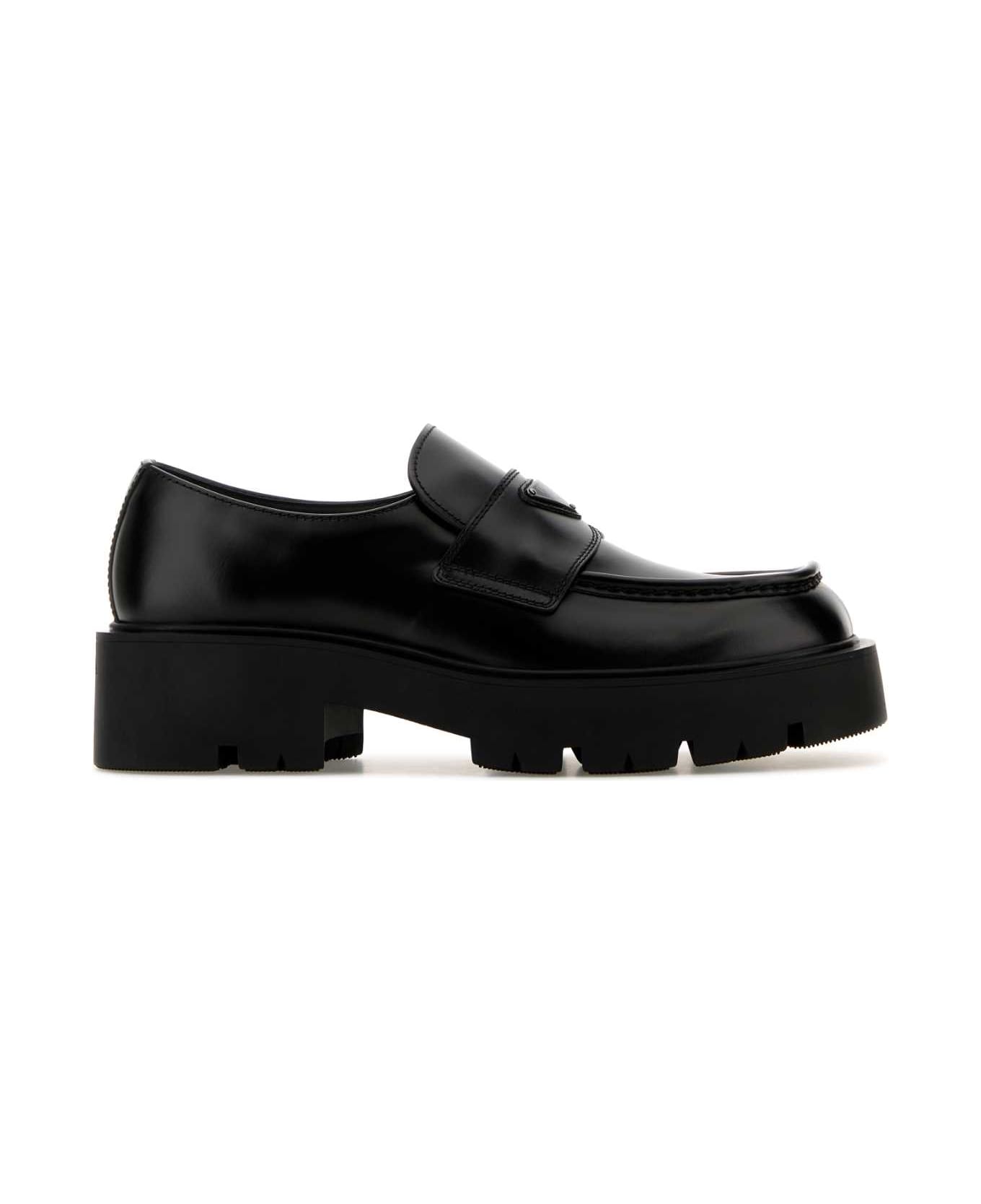 Prada Black Leather Loafers - NERO