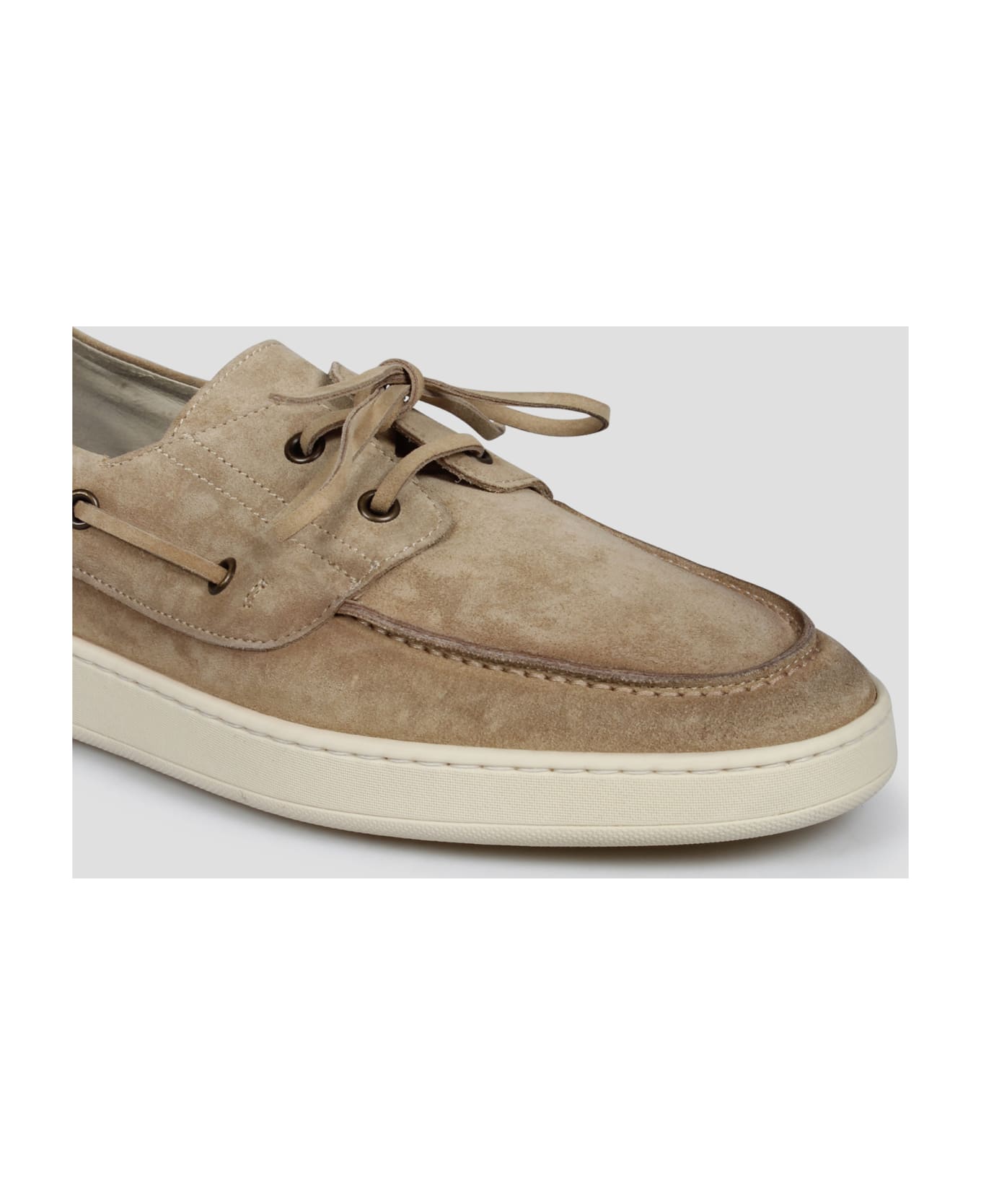 Corvari Suede Boat Loafers - Light Brown