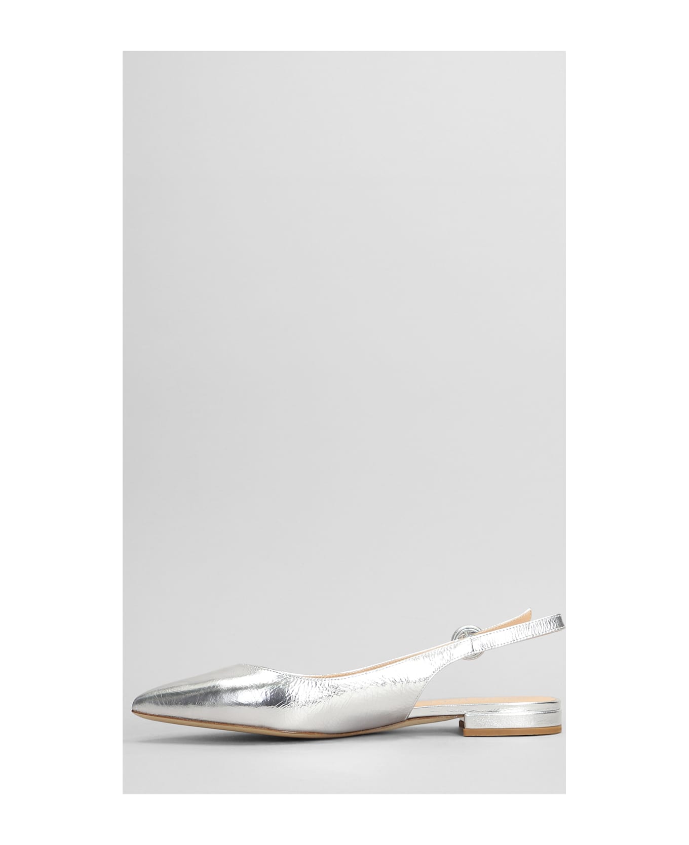 Julie Dee Ballet Flats In Silver Leather - silver