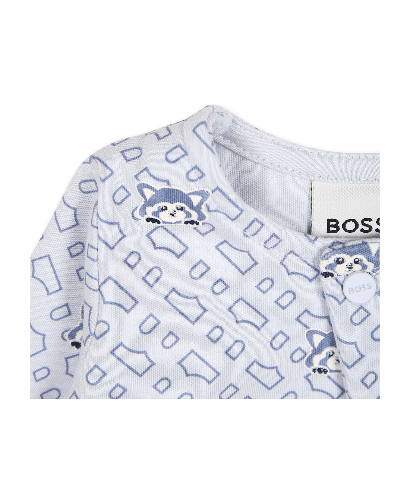 Hugo Boss Light Blue Babygrow Set For Baby Boy With Logo - Light Blue