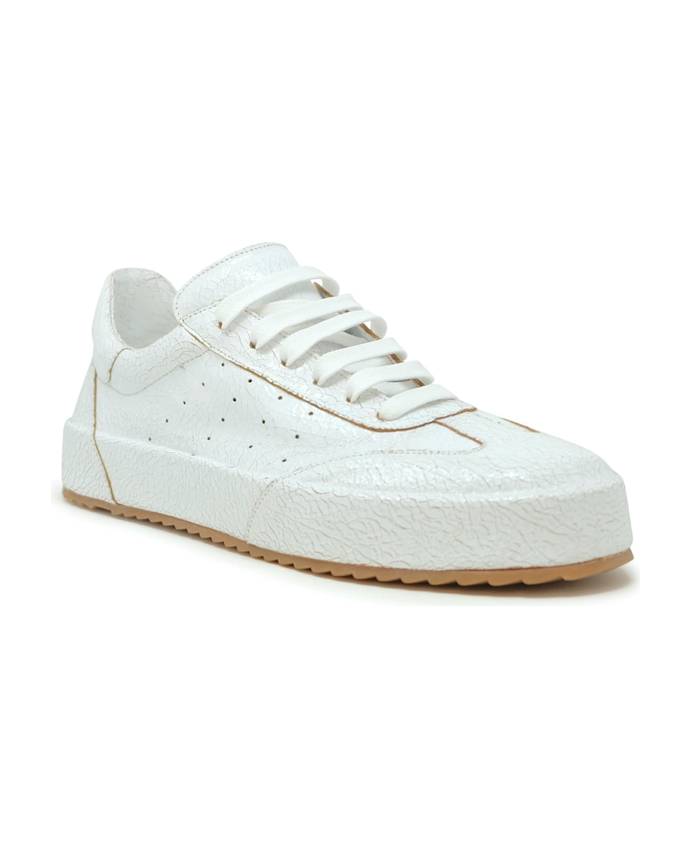 Del Carlo Roberto Del Carlo White Patent Leather Sneakers - WHITE