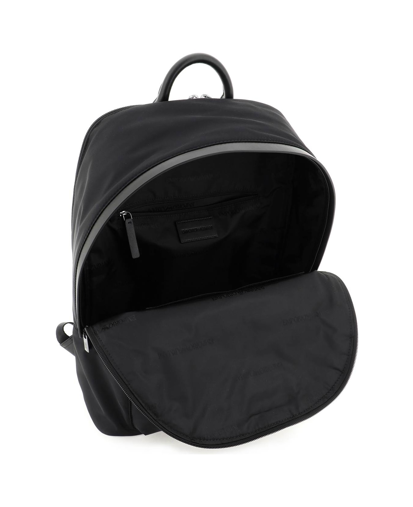 Emporio Armani Recycled Nylon Backpack - Black