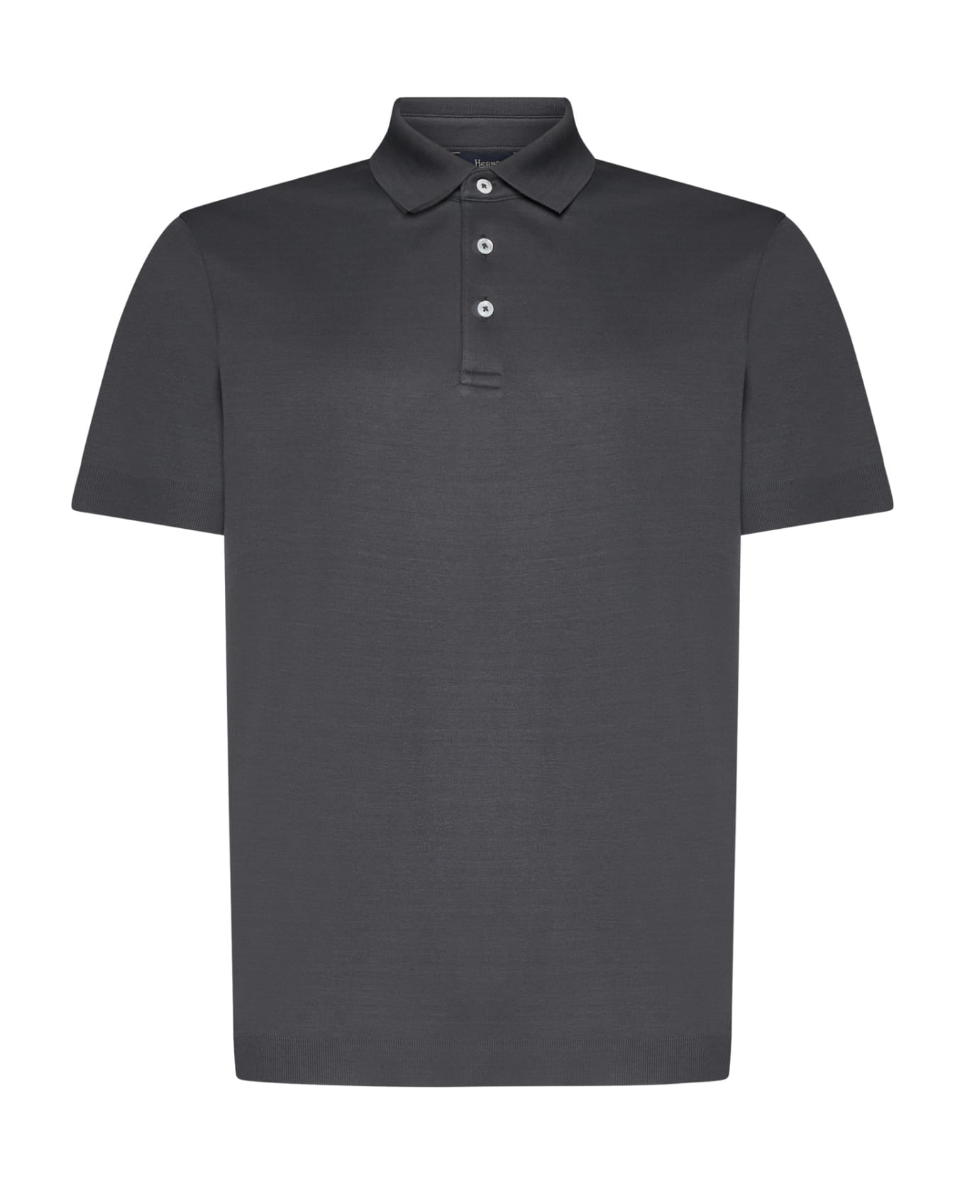 Herno Short-sleeved Polo Shirt - Grigio metallo