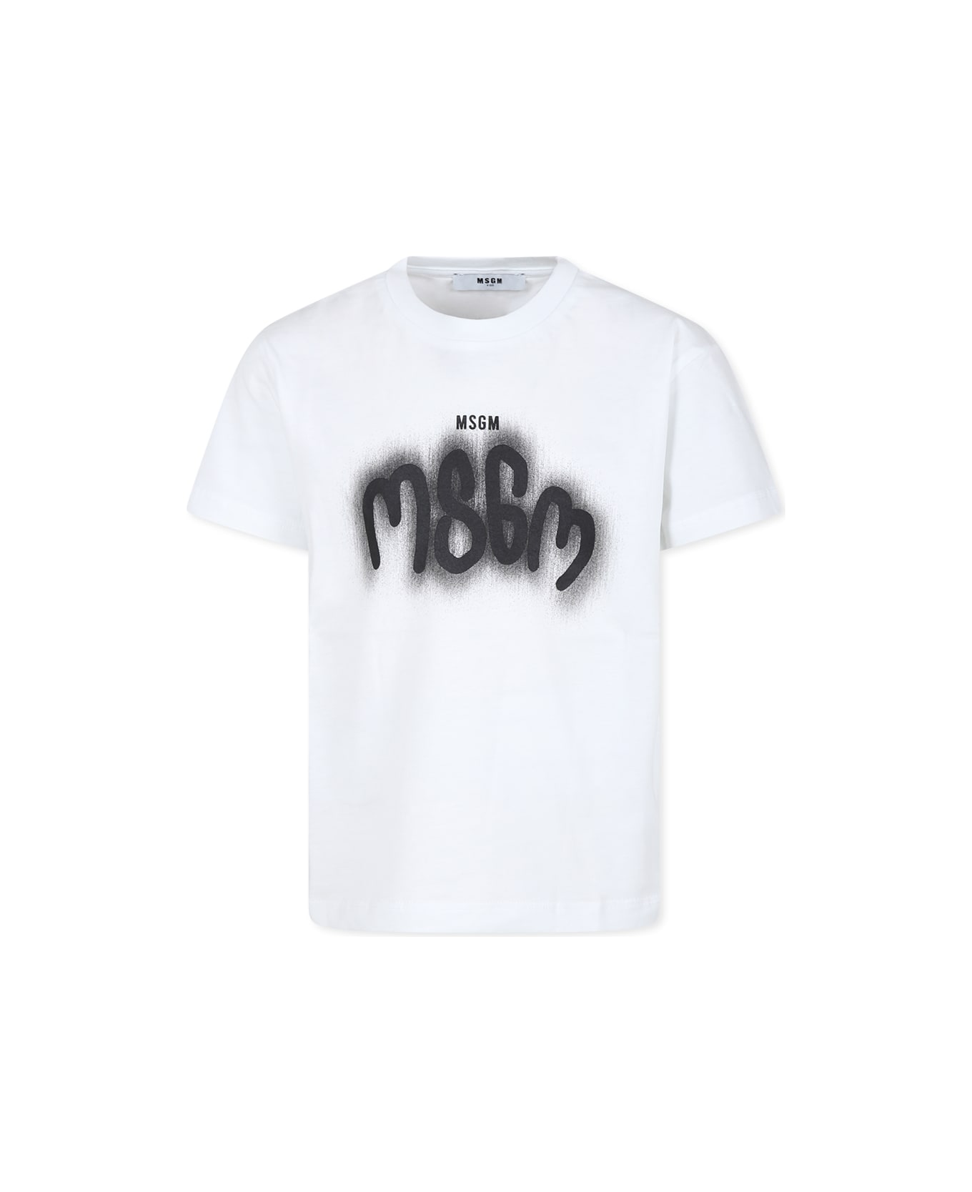 MSGM White T-shirt For Boy With Logo - Bianco