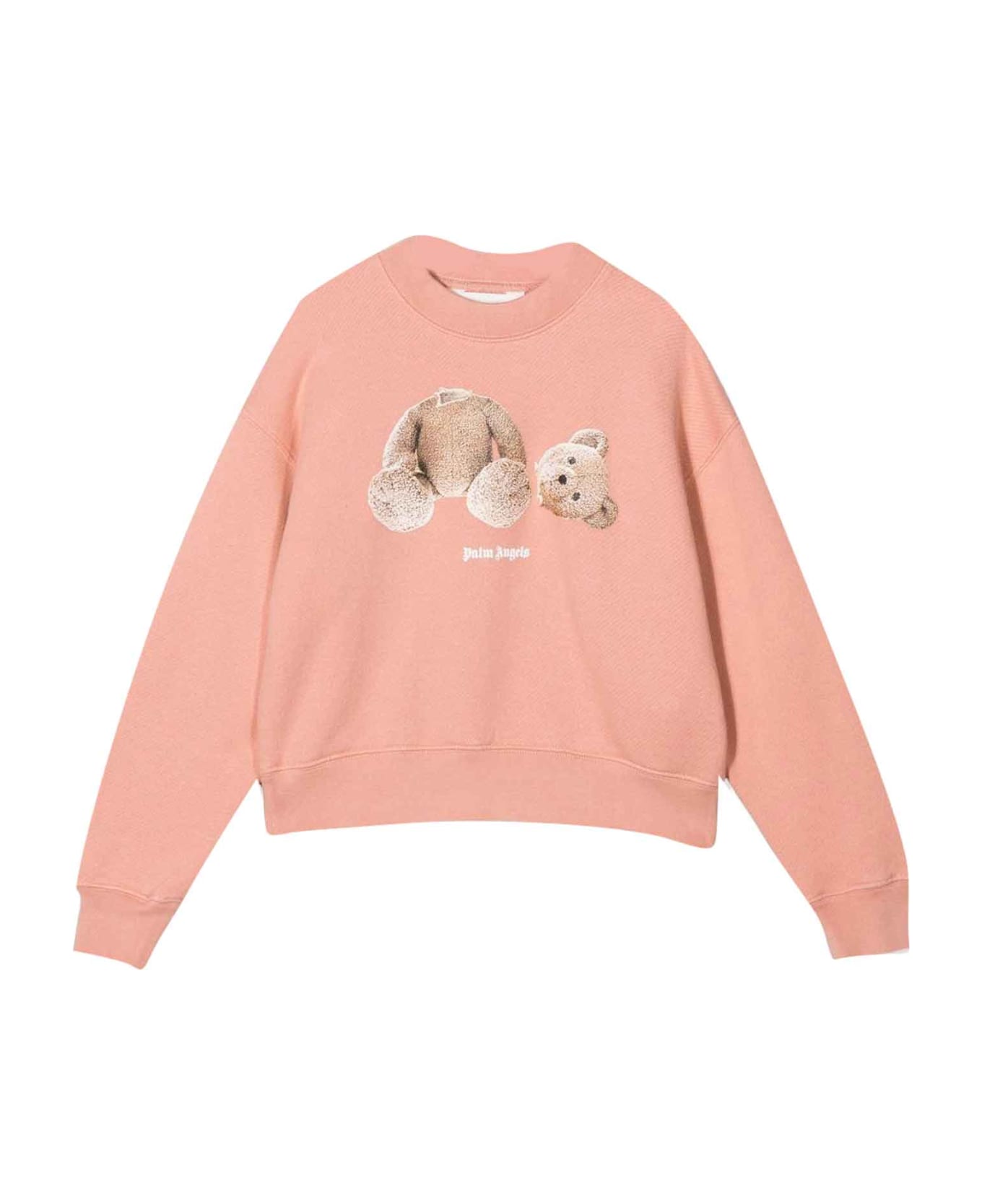 Palm Angels Girl Sweatshirt Print With Teddy - Pink Brown